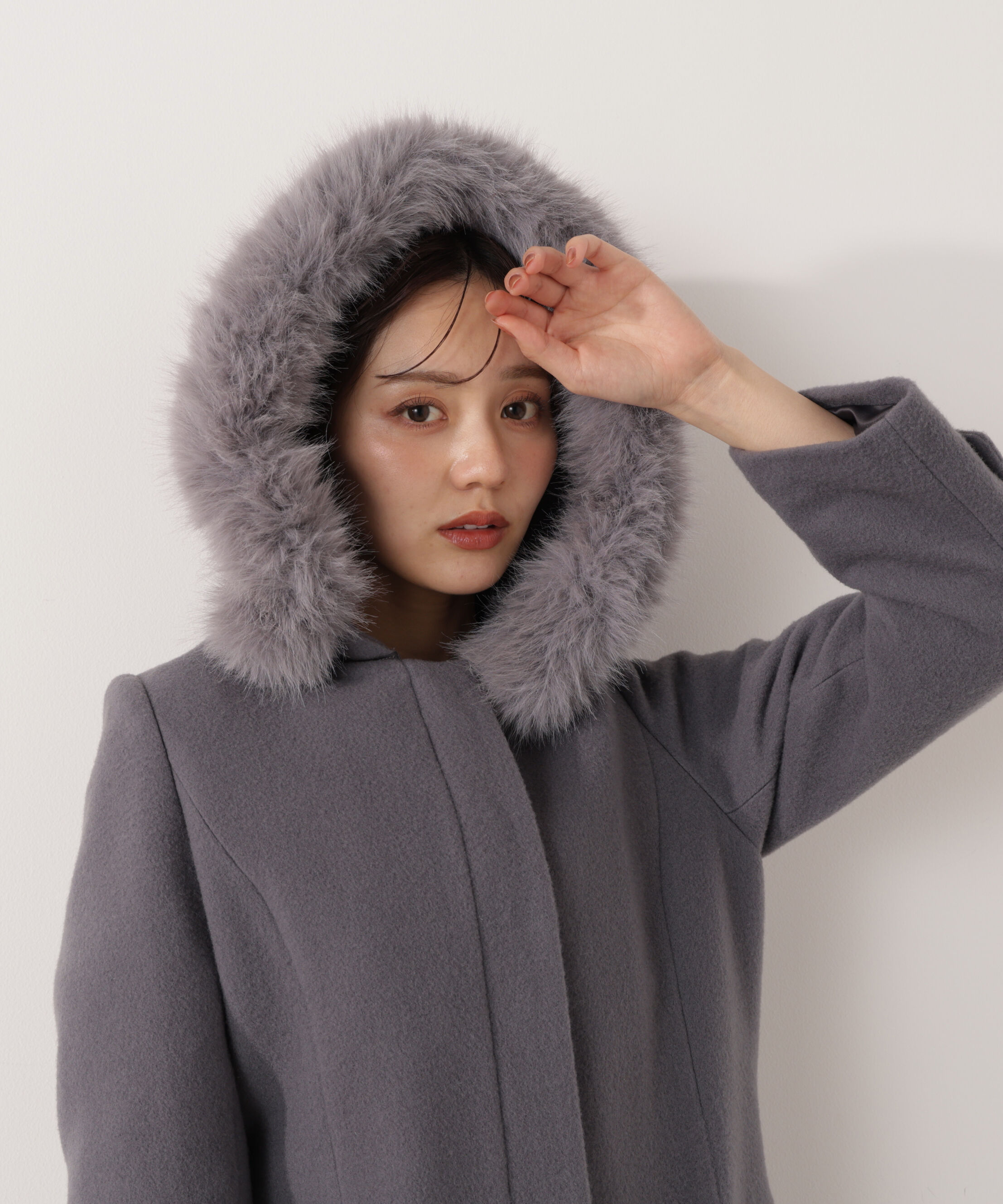 PROPORTION BODY DRESSING「モッサフードフェイクファーロングコート 25AW」|その他|