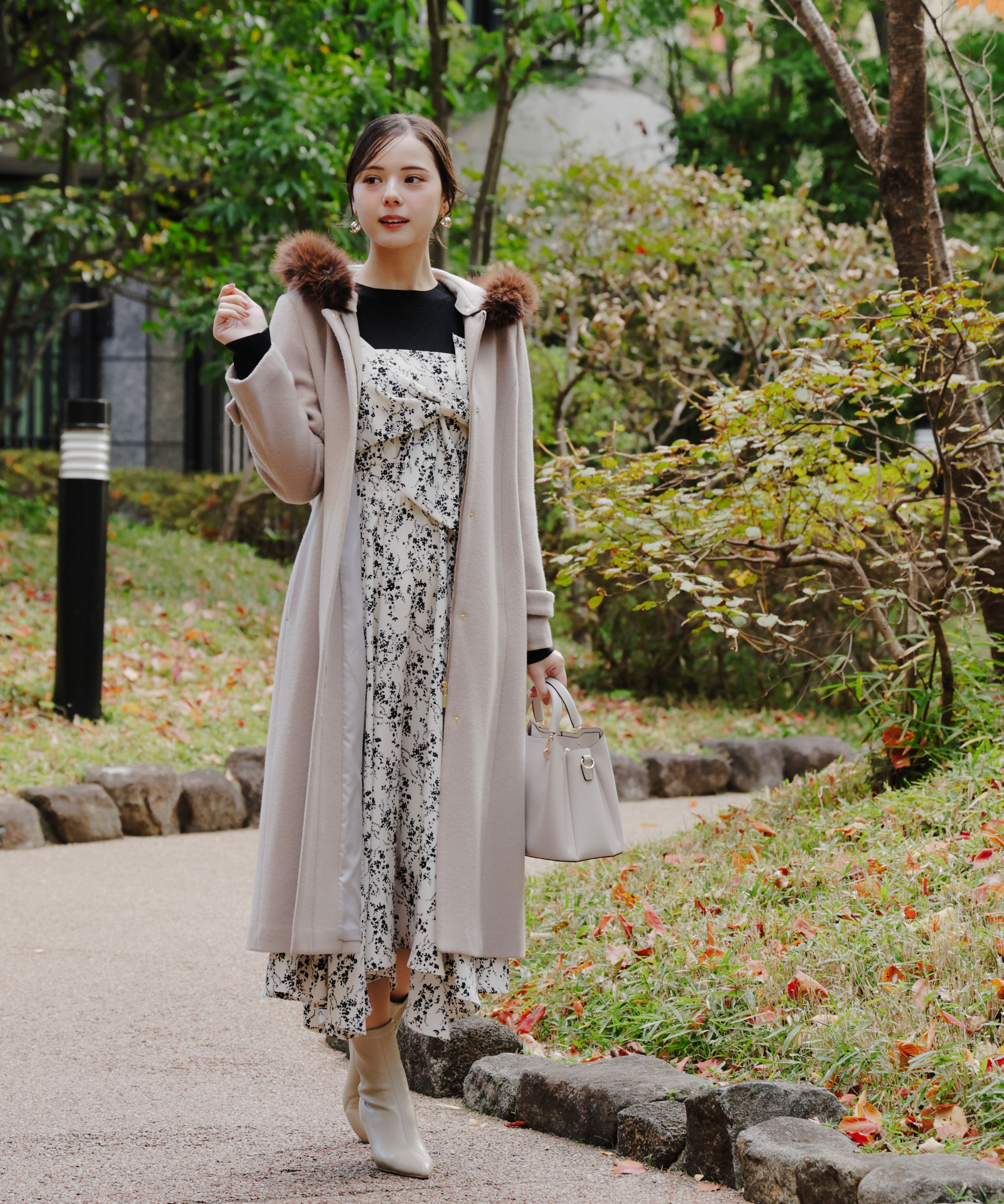 PROPORTION BODY DRESSING「モッサフードフェイクファーロングコート 25AW」|その他|