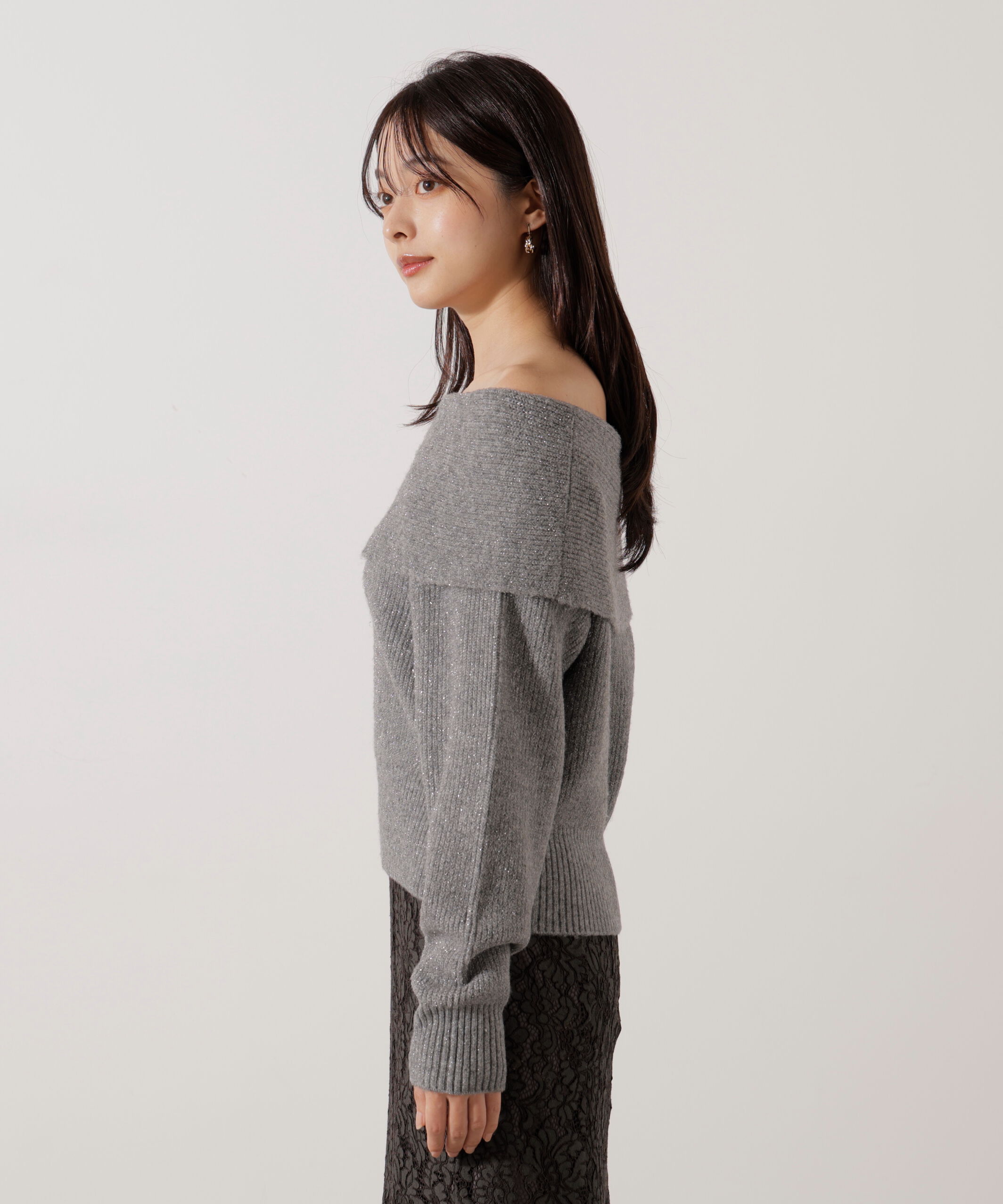 PROPORTION BODY DRESSING「ラメ入りオフショルニット」|ニット・セーター|