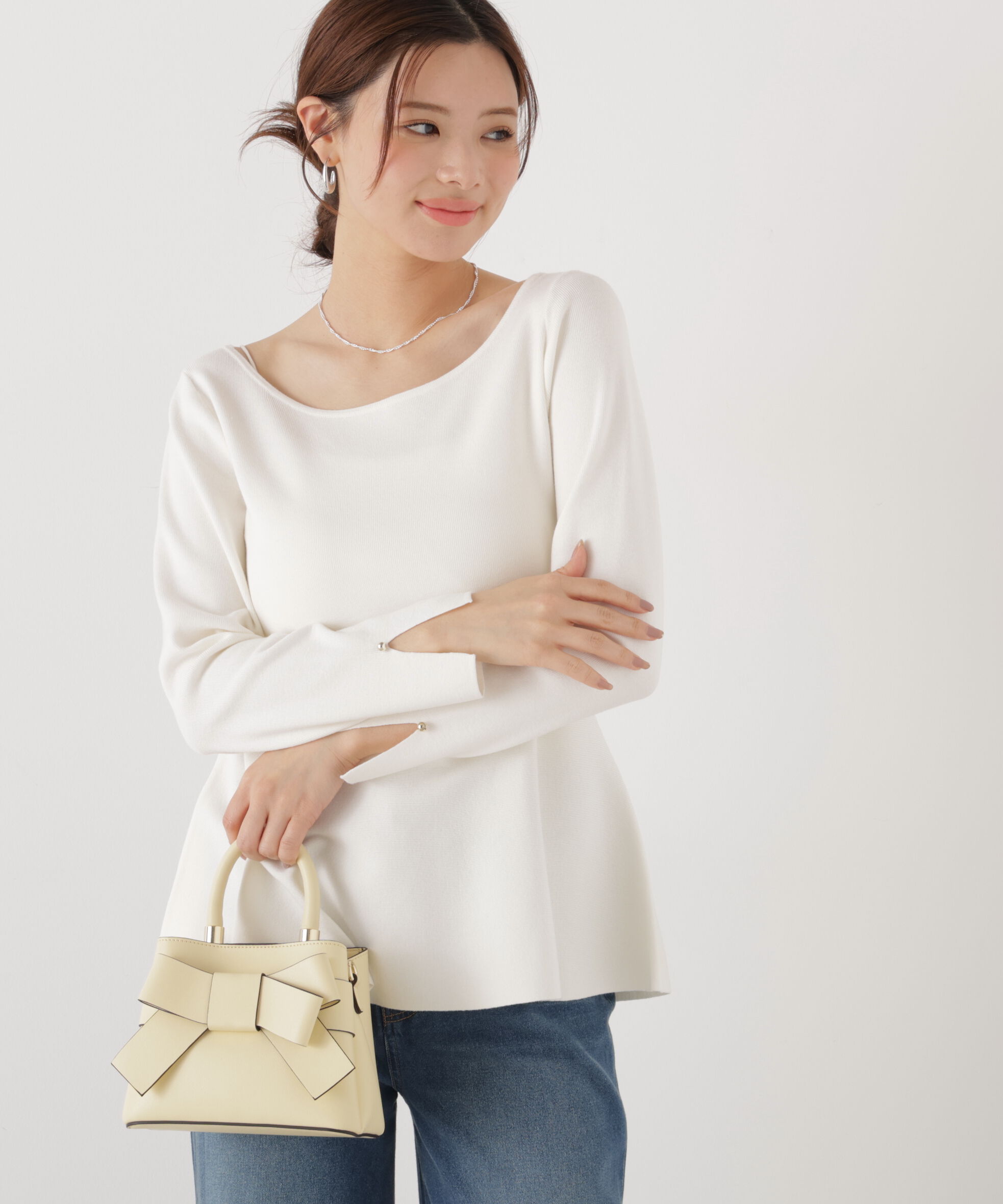 PROPORTION BODY DRESSING「ペプラムベーシックニット　26SS」|ニット・セーター|