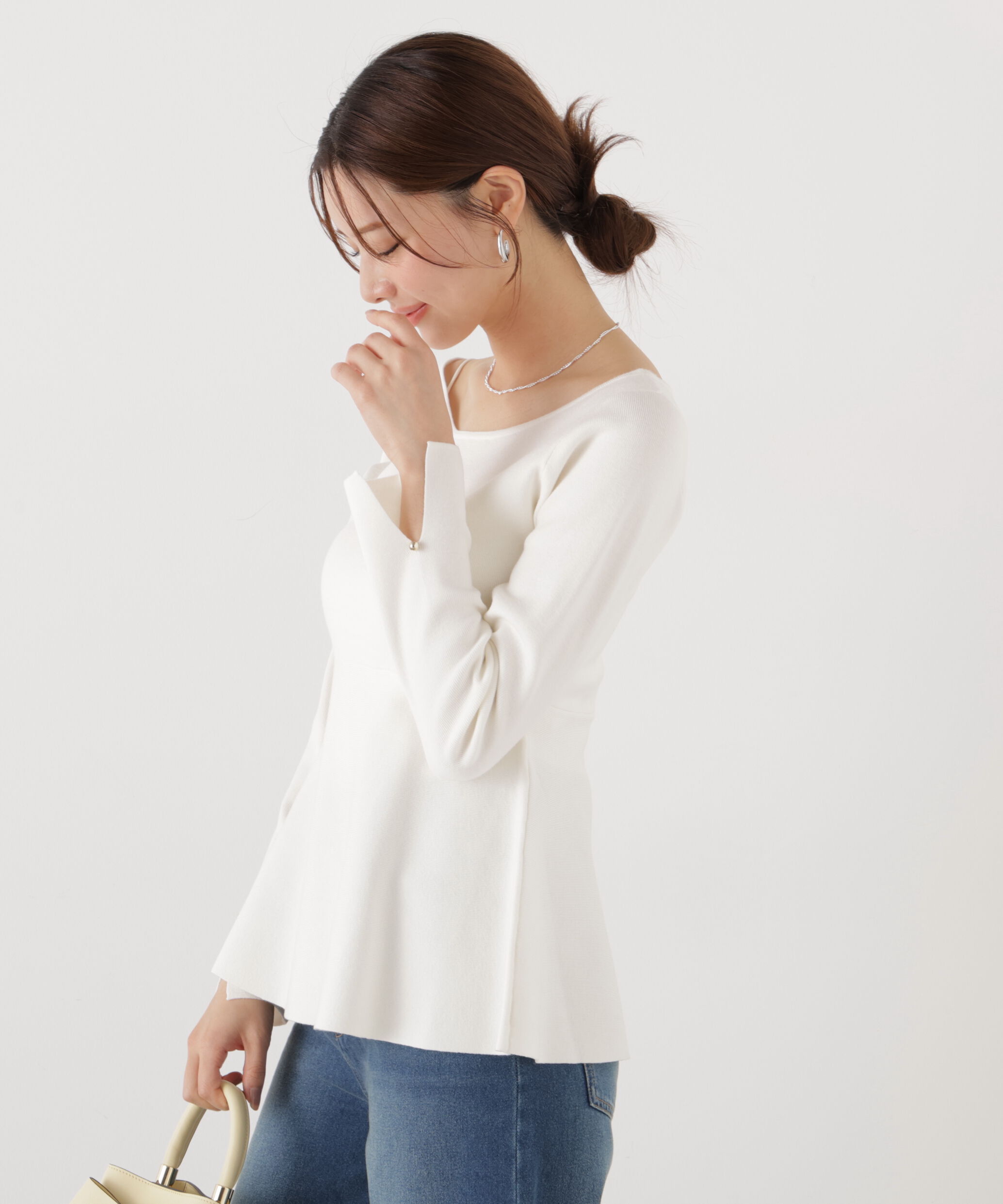 PROPORTION BODY DRESSING「ペプラムベーシックニット　26SS」|ニット・セーター|