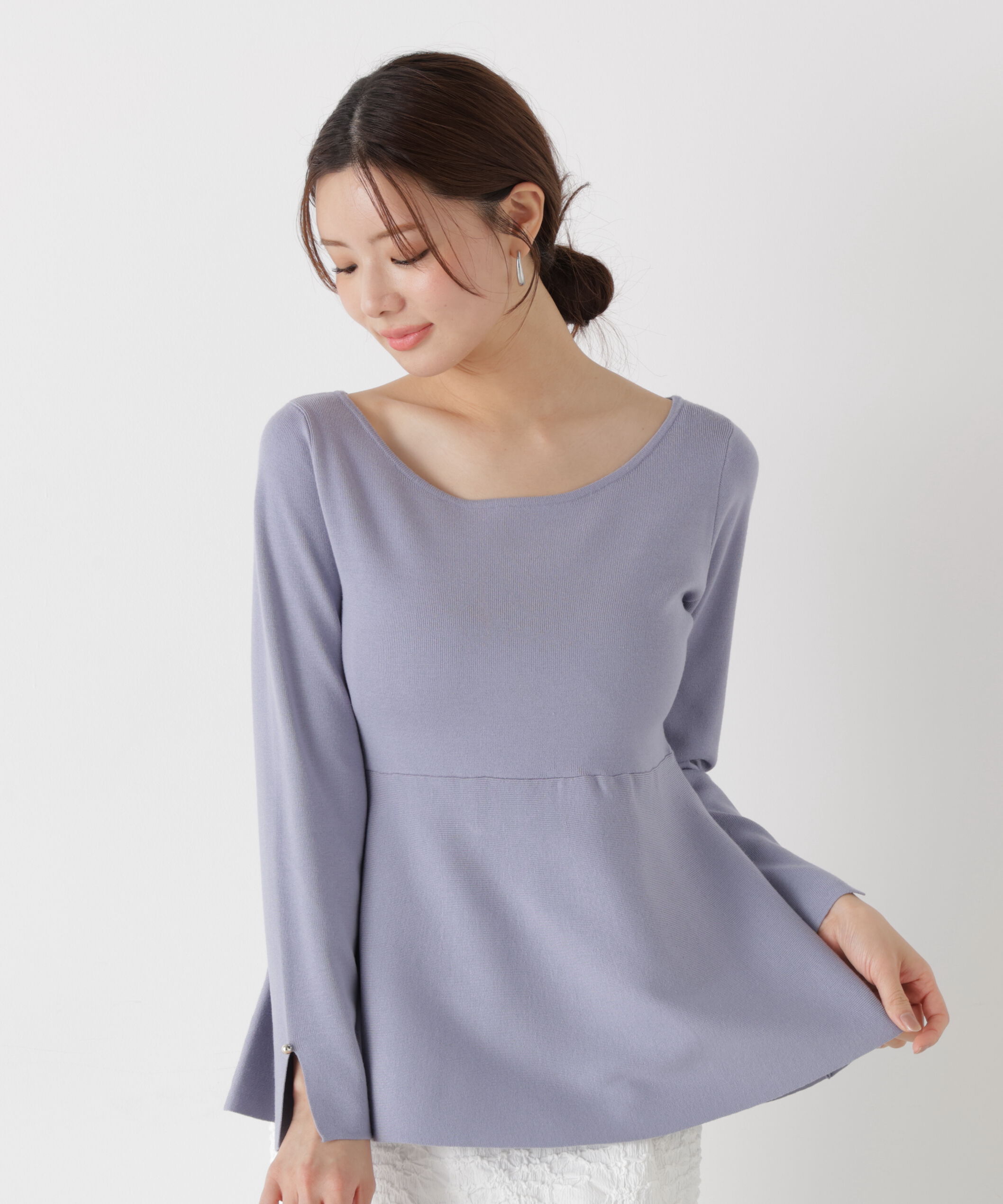 PROPORTION BODY DRESSING「ペプラムベーシックニット　26SS」|ニット・セーター|