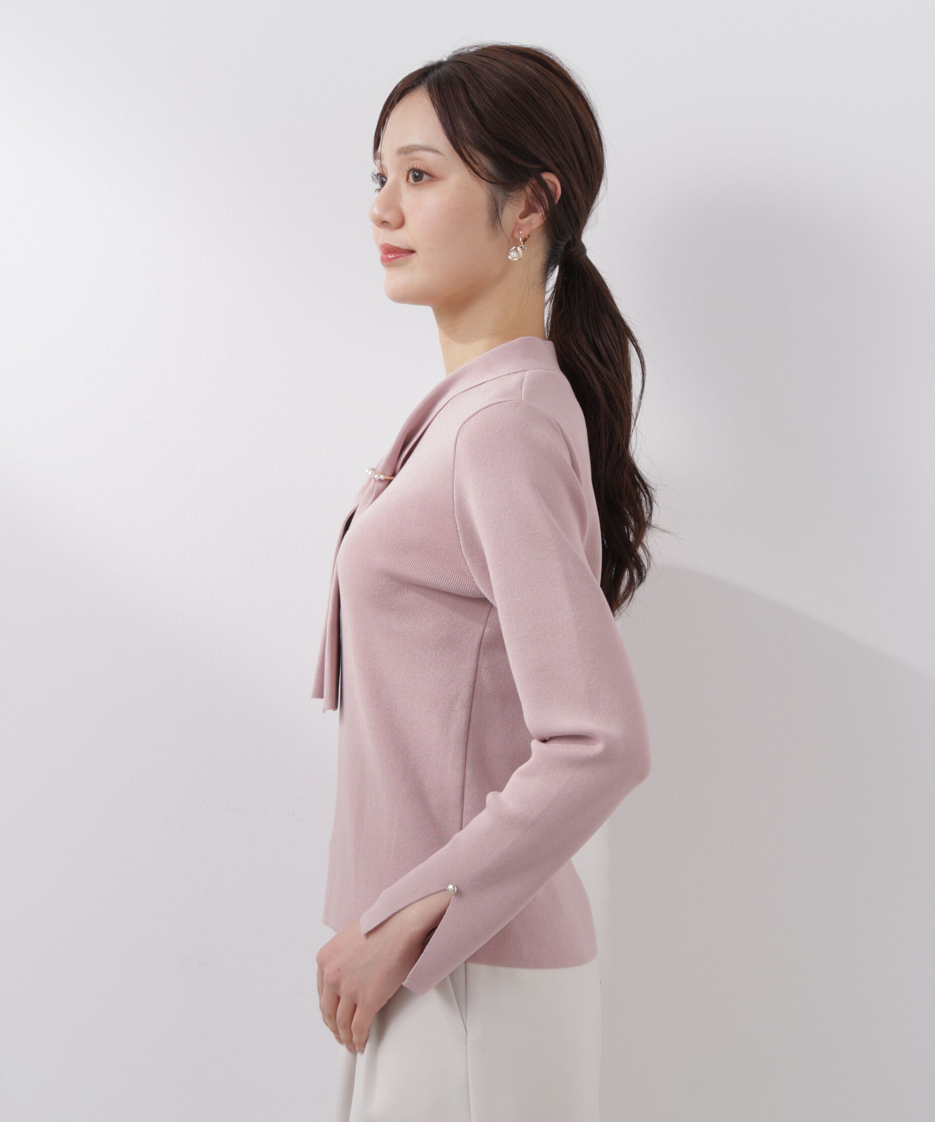 PROPORTION BODY DRESSING「パールリングボウタイニット　　26SS」|ニット・セーター|