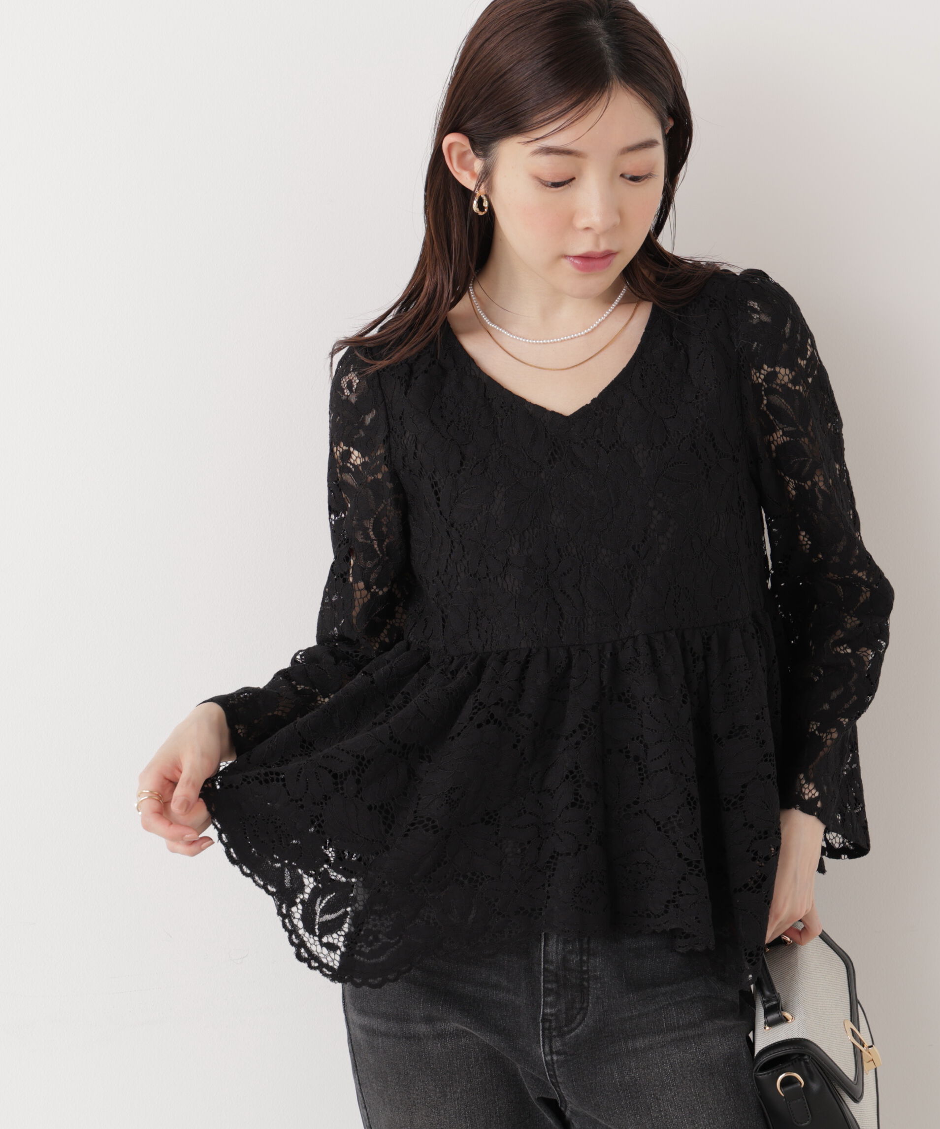 PROPORTION BODY DRESSING「レースペプラムブラウス　26SS」|シャツ・ブラウス|