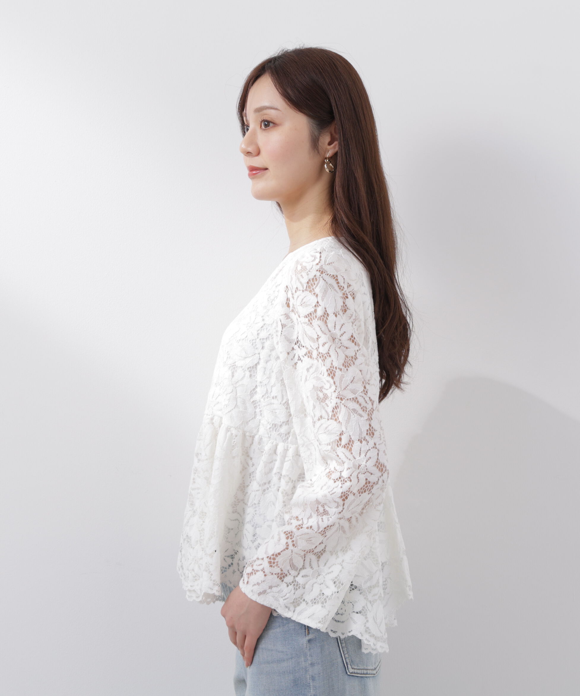 PROPORTION BODY DRESSING「レースペプラムブラウス　26SS」|シャツ・ブラウス|