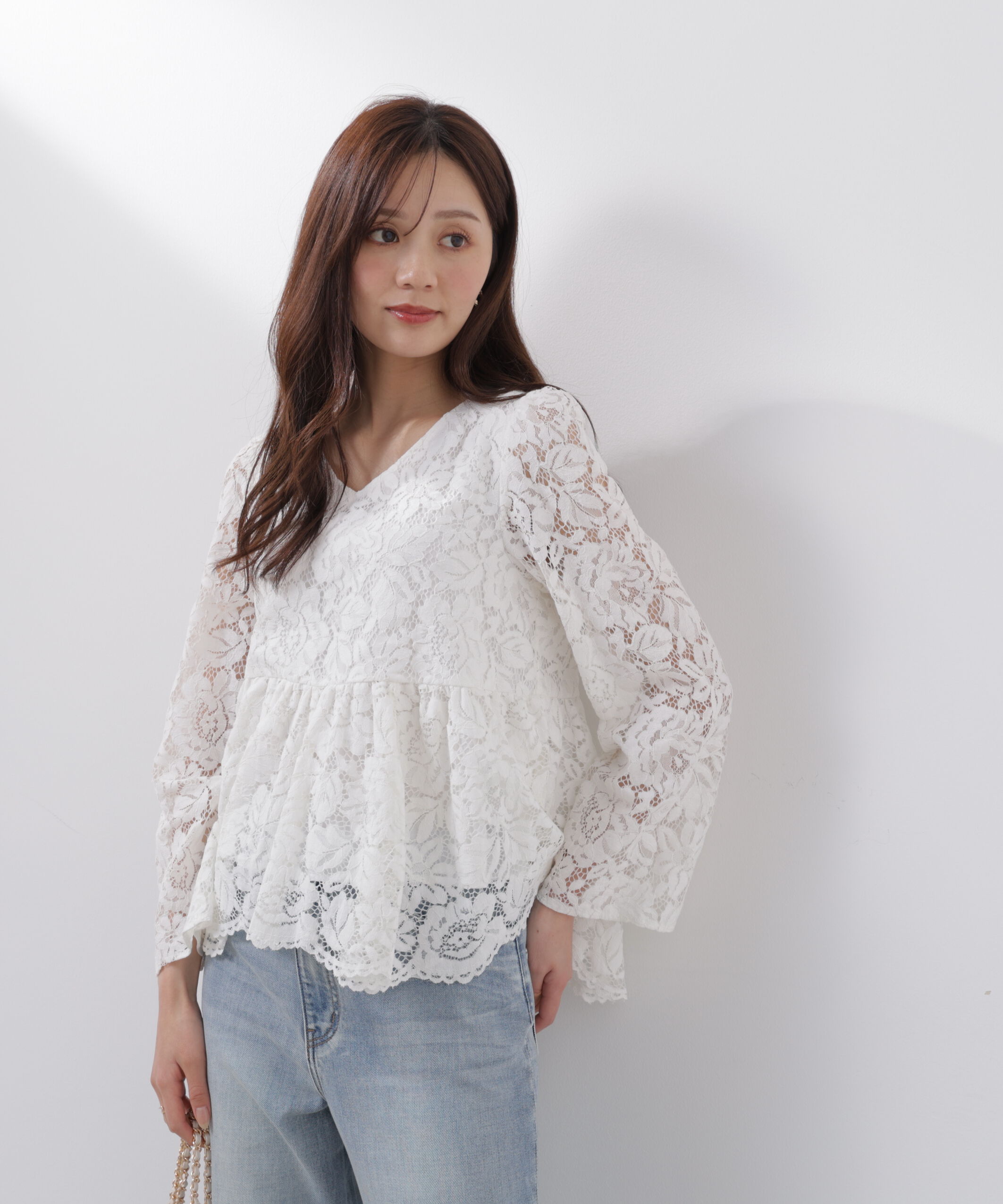 PROPORTION BODY DRESSING「レースペプラムブラウス　26SS」|シャツ・ブラウス|