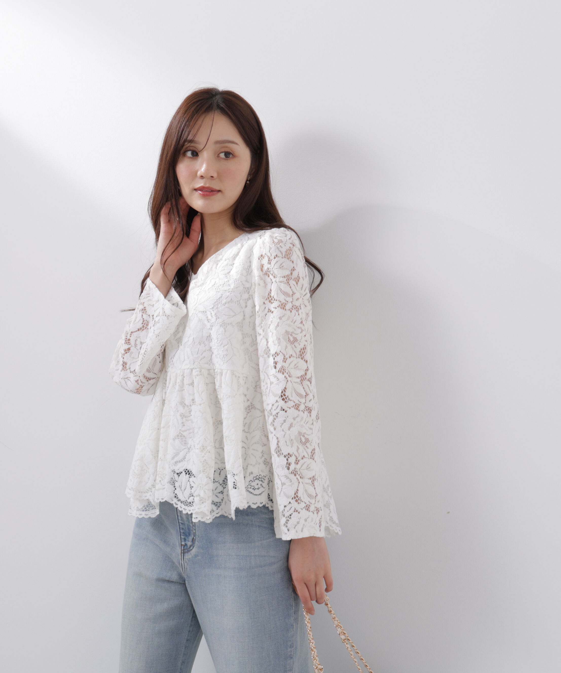 PROPORTION BODY DRESSING「レースペプラムブラウス　26SS」|シャツ・ブラウス|