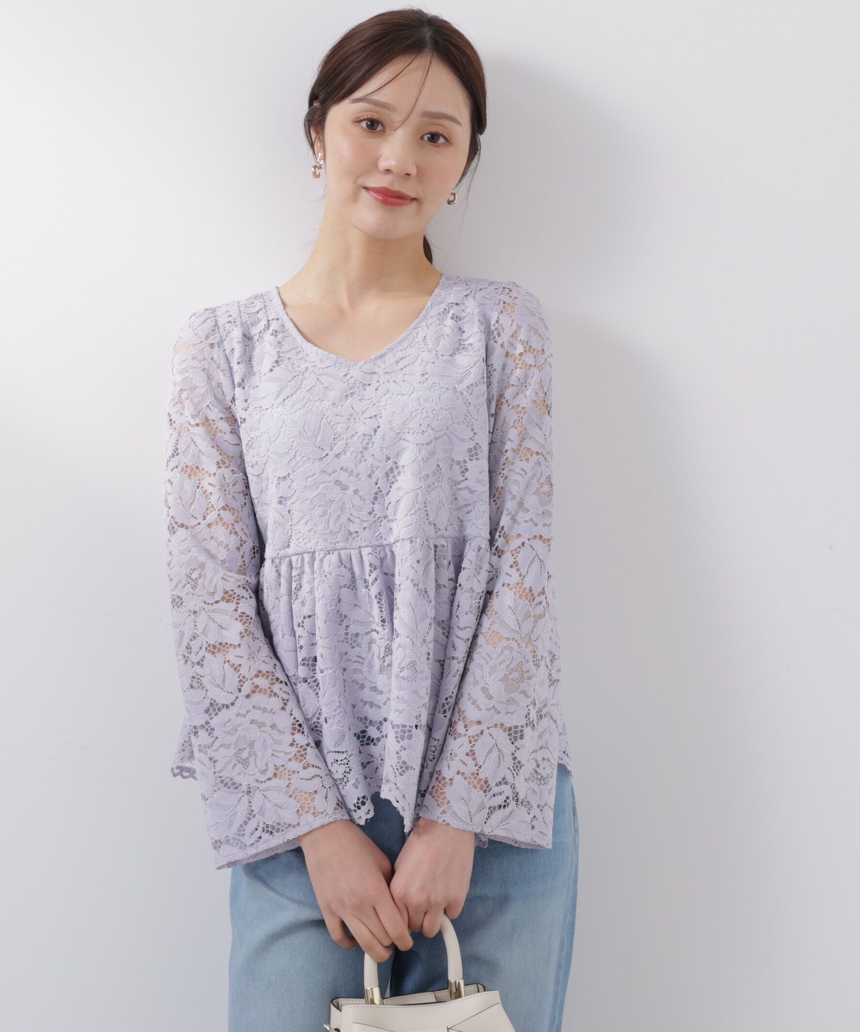 PROPORTION BODY DRESSING「レースペプラムブラウス　26SS」|シャツ・ブラウス|