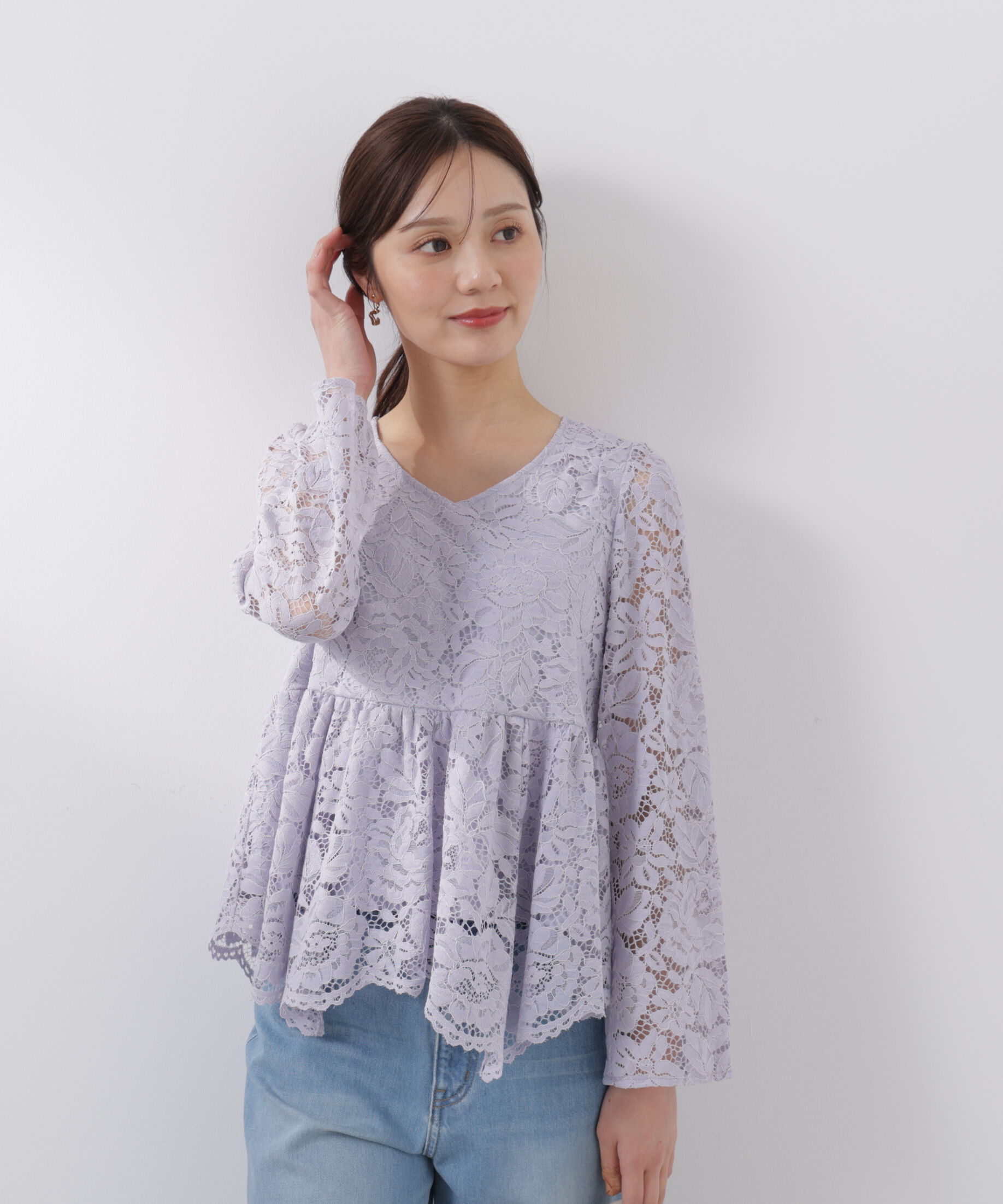 PROPORTION BODY DRESSING「レースペプラムブラウス　26SS」|シャツ・ブラウス|