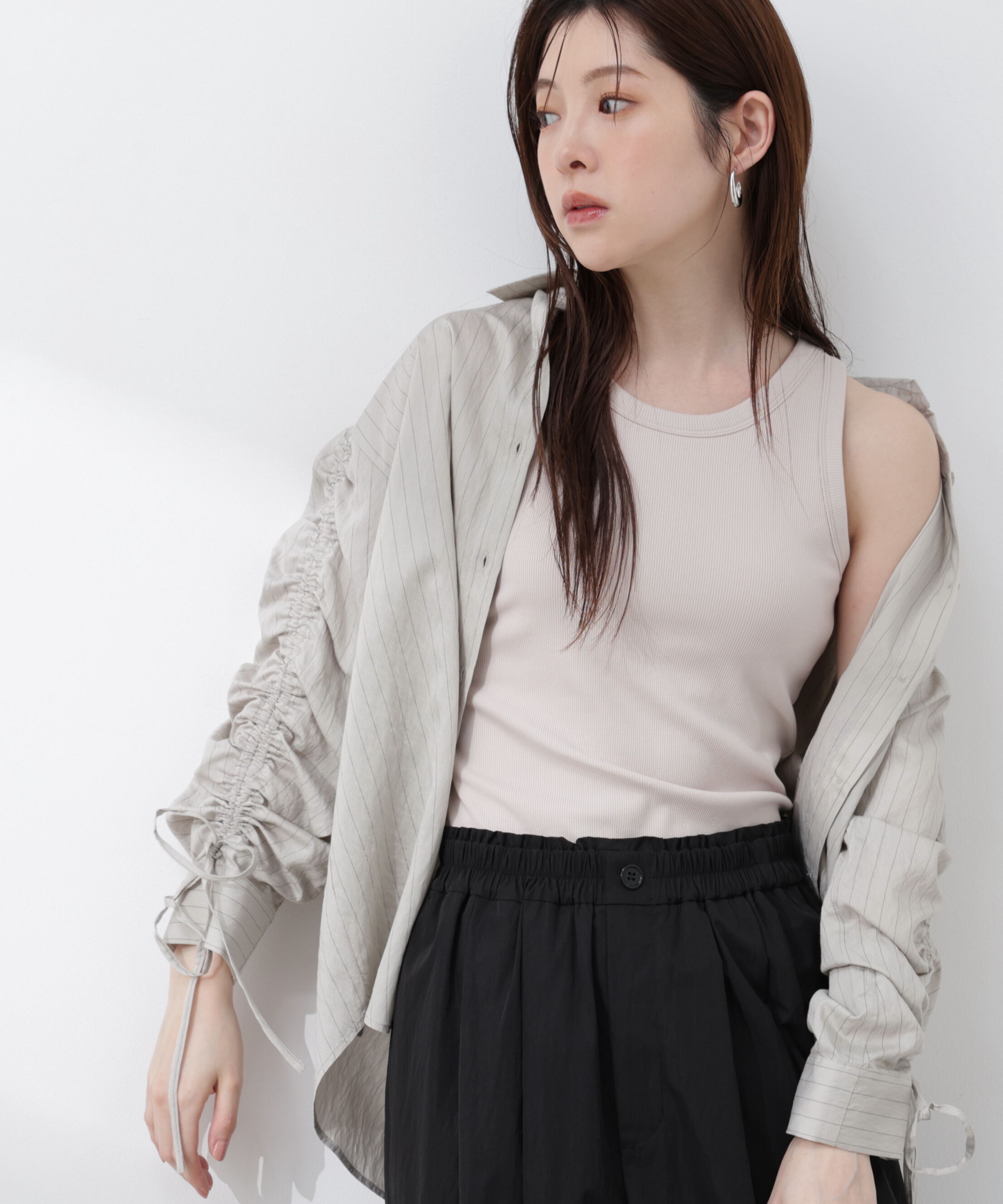 PROPORTION BODY DRESSING「〈a/mie〉ドロストスリーブシャツ 26SS」|シャツ・ブラウス|グレー