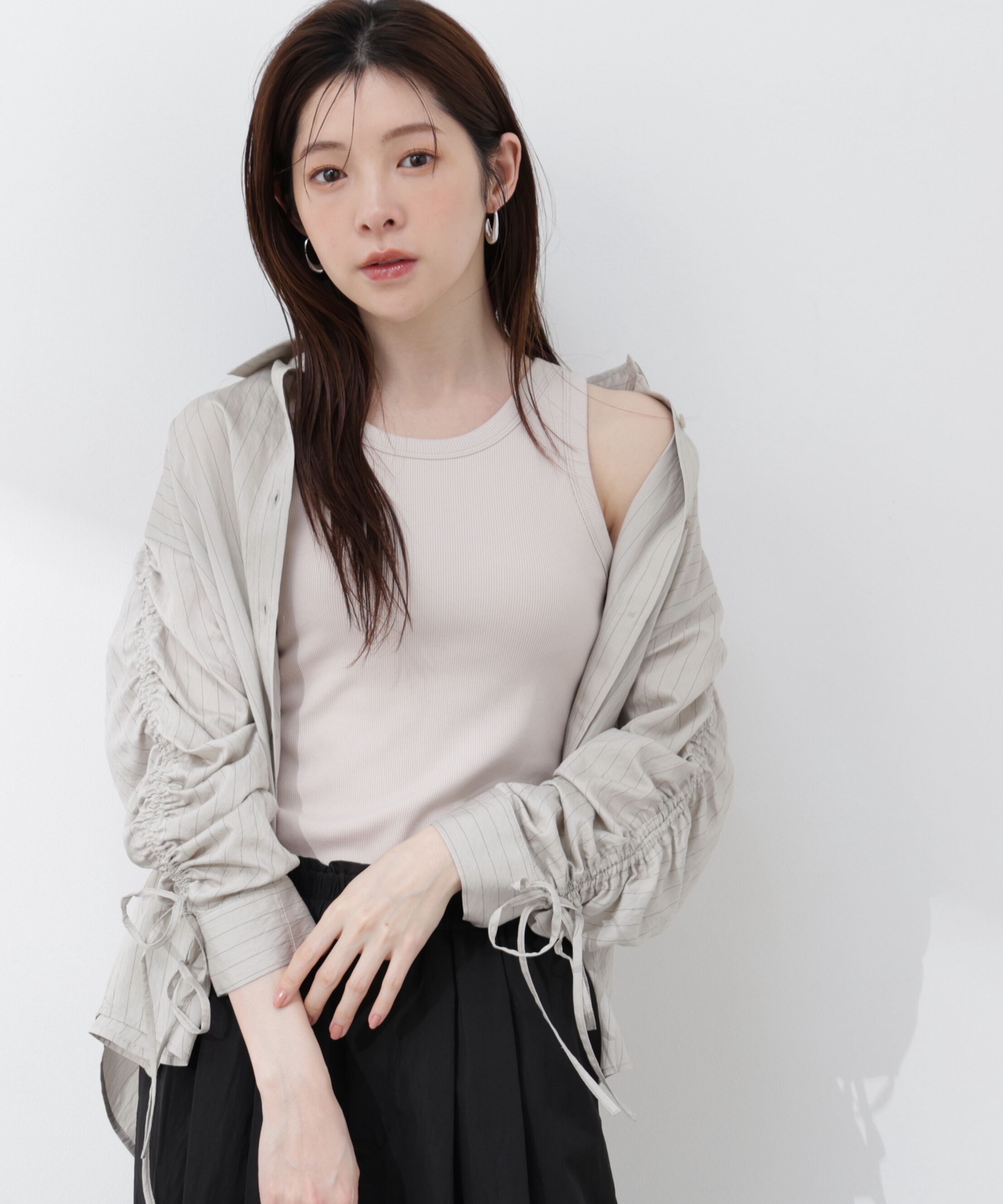 PROPORTION BODY DRESSING「〈a/mie〉ドロストスリーブシャツ 26SS」|シャツ・ブラウス|