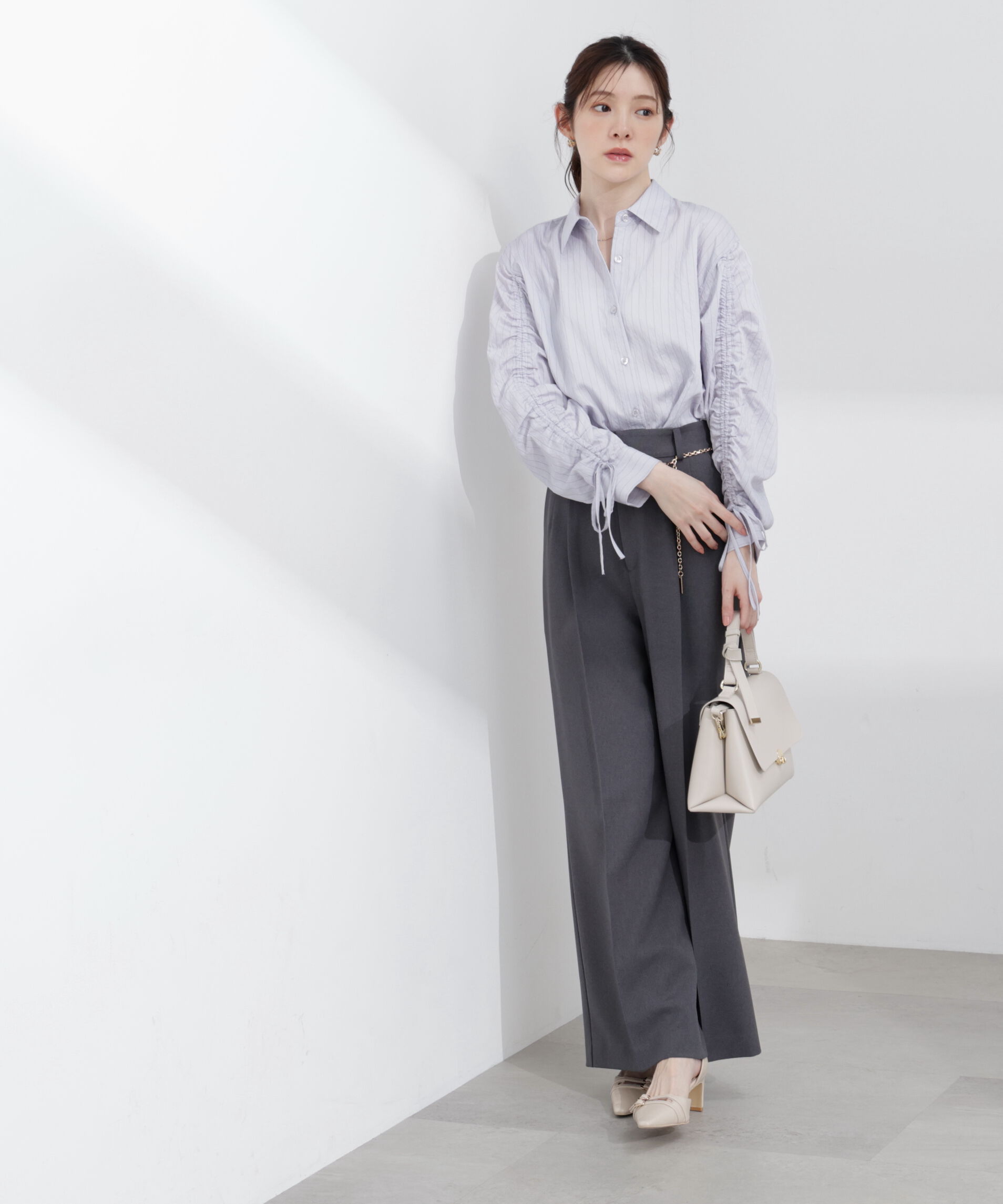 PROPORTION BODY DRESSING「〈a/mie〉ドロストスリーブシャツ 26SS」|シャツ・ブラウス|