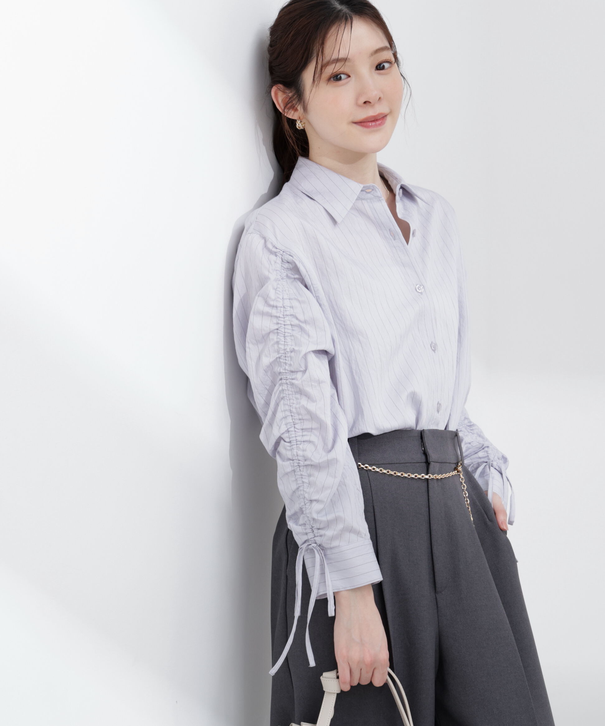 PROPORTION BODY DRESSING「〈a/mie〉ドロストスリーブシャツ 26SS」|シャツ・ブラウス|