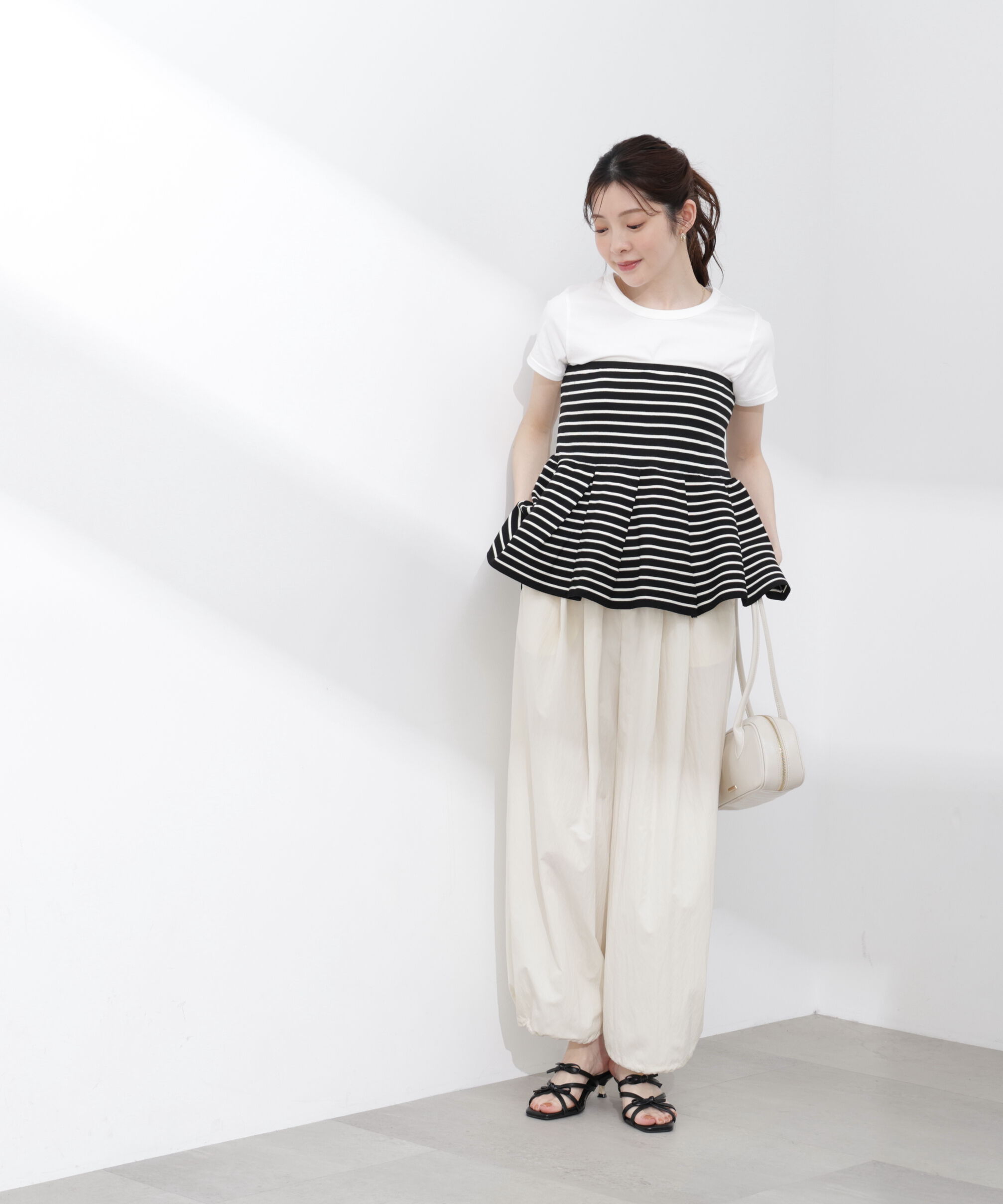 PROPORTION BODY DRESSING「〈a/mie〉ペプラムニットビスチェ 26SS」|カーディガン|