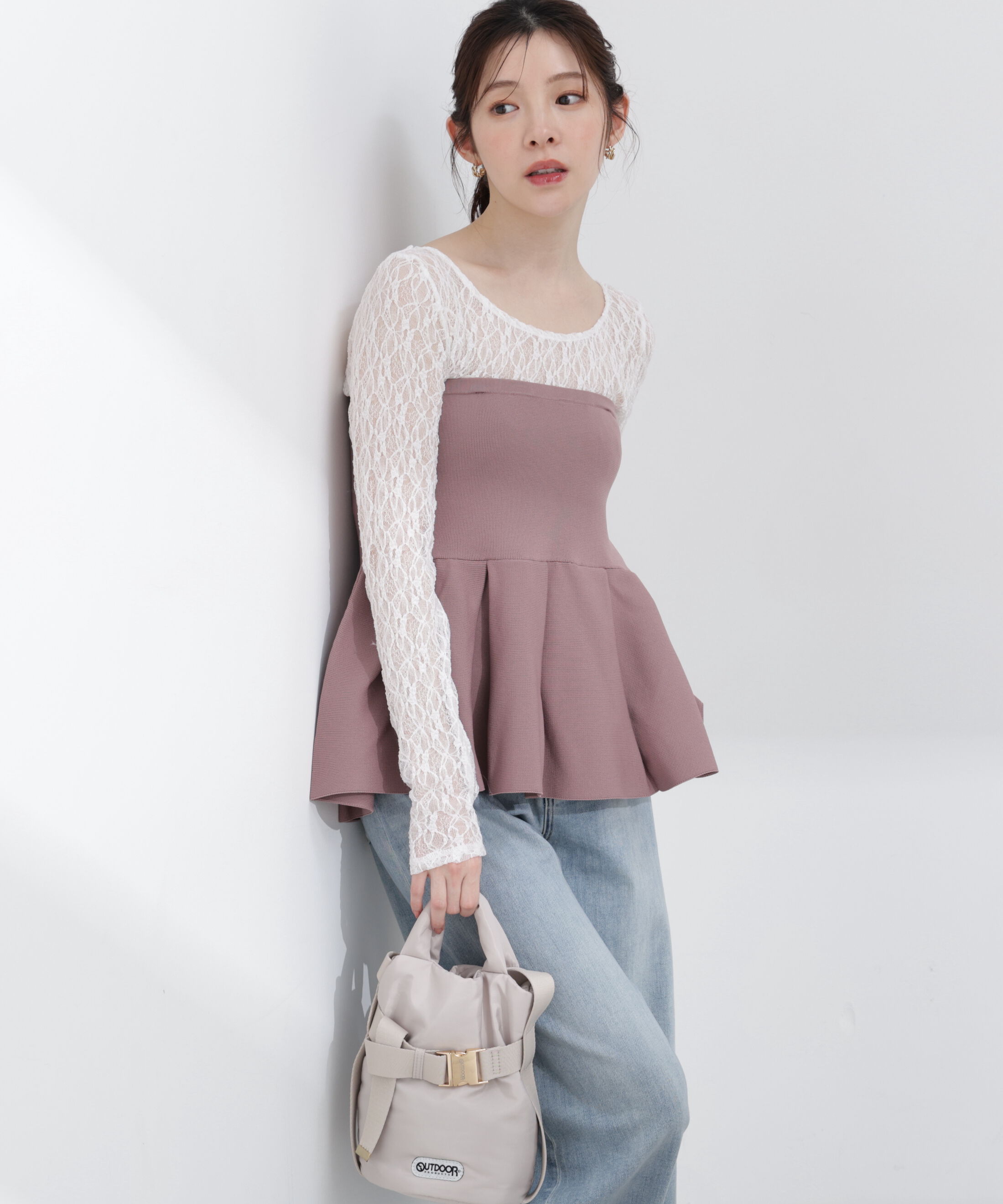 PROPORTION BODY DRESSING「〈a/mie〉ペプラムニットビスチェ 26SS」|カーディガン|