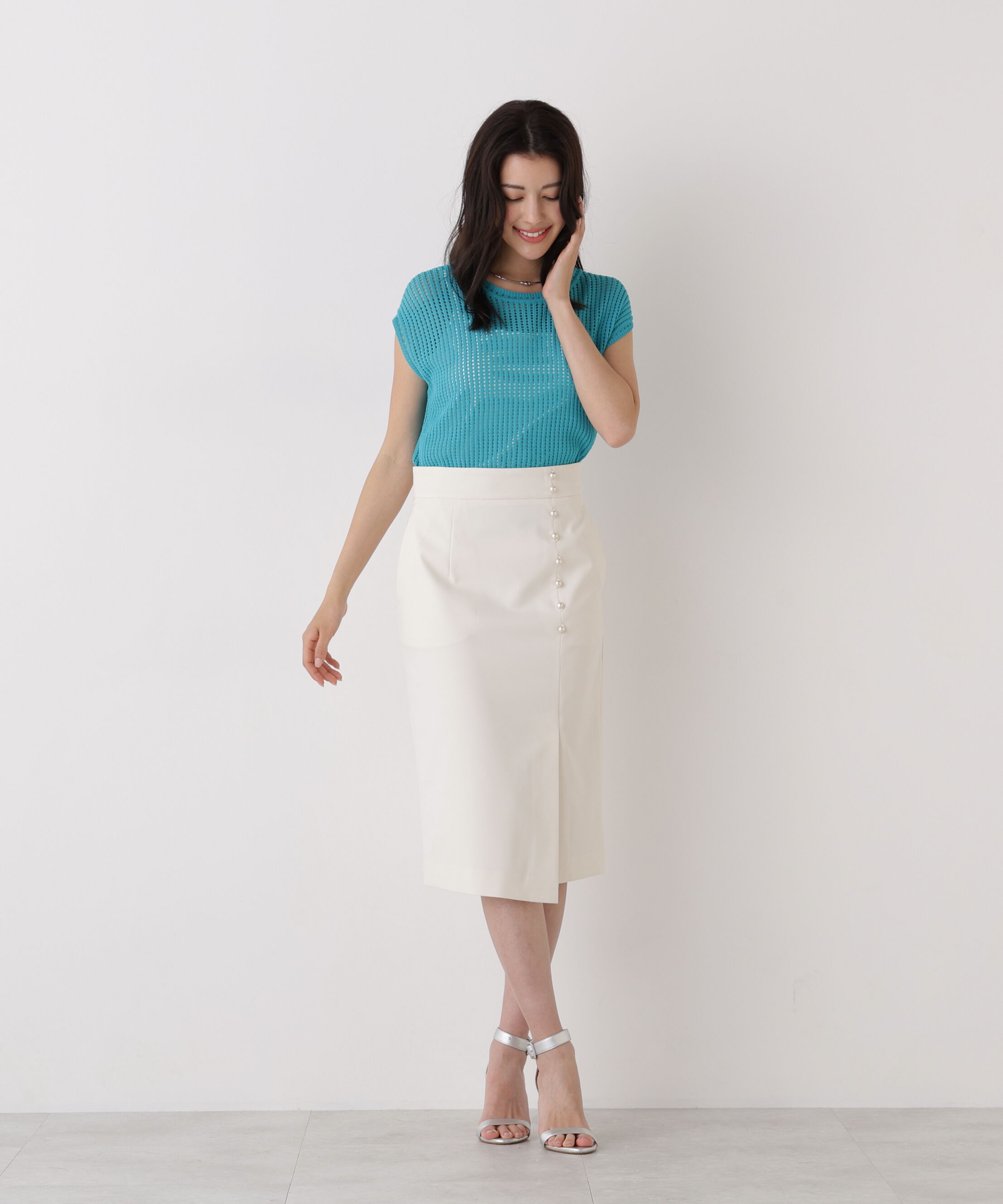  「メッシュニットプルオーバー」|ニット・セーター|