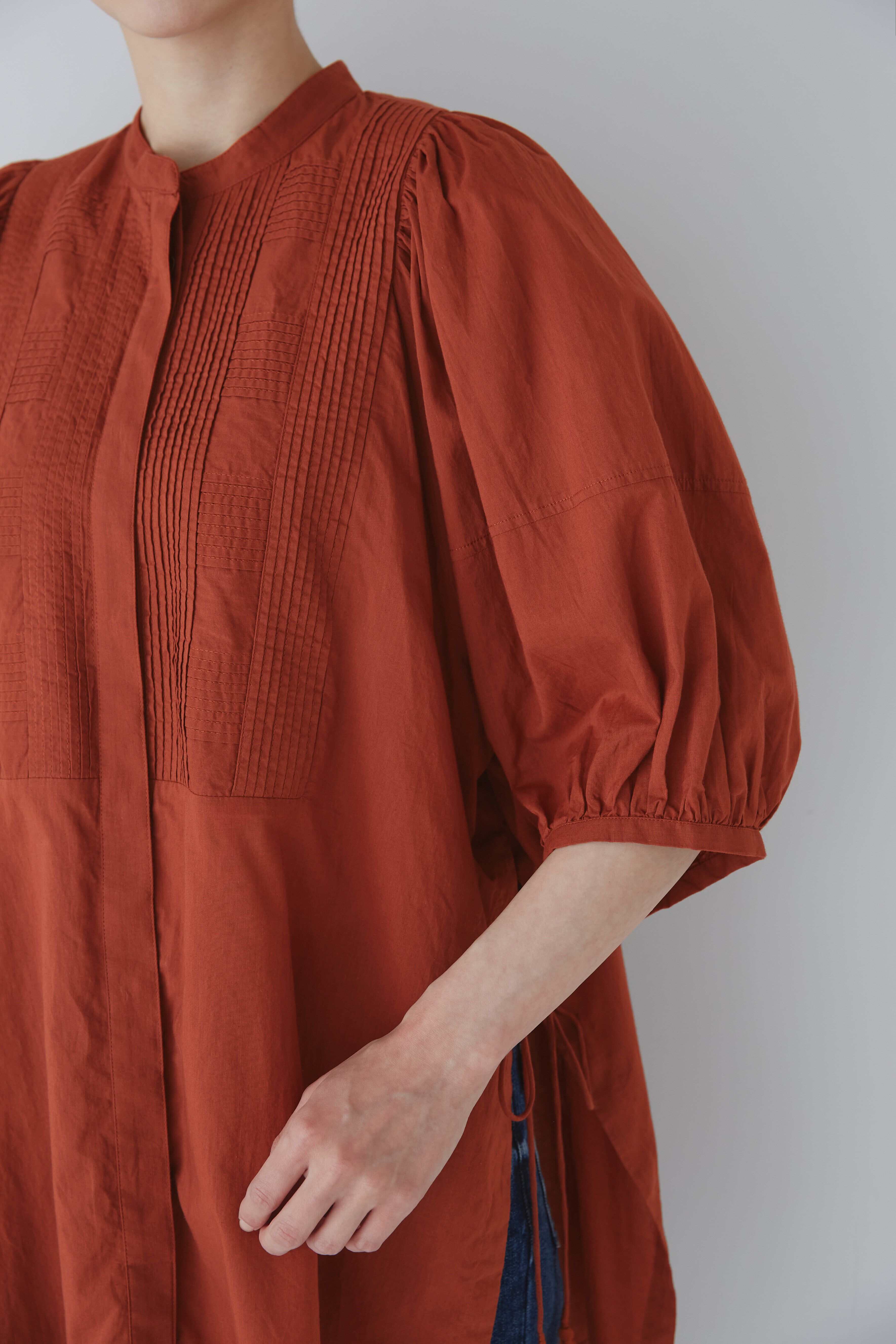  「◆フロントピンタックロングブラウス」|シャツ・ブラウス|