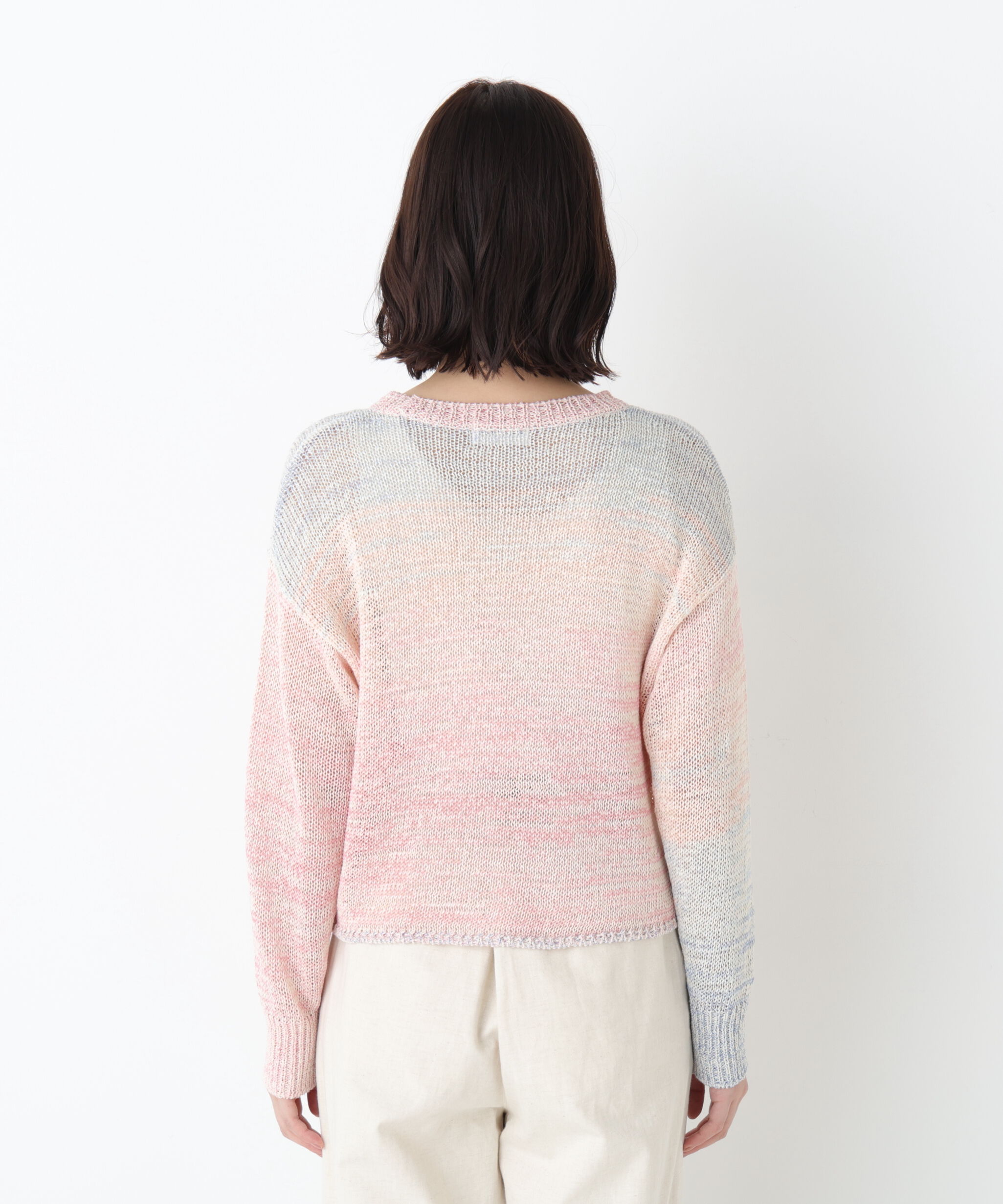  「◆《ウォッシャブル》綿ポリカスリヤーンクルーネックプルオーバー」|ニット・セーター|