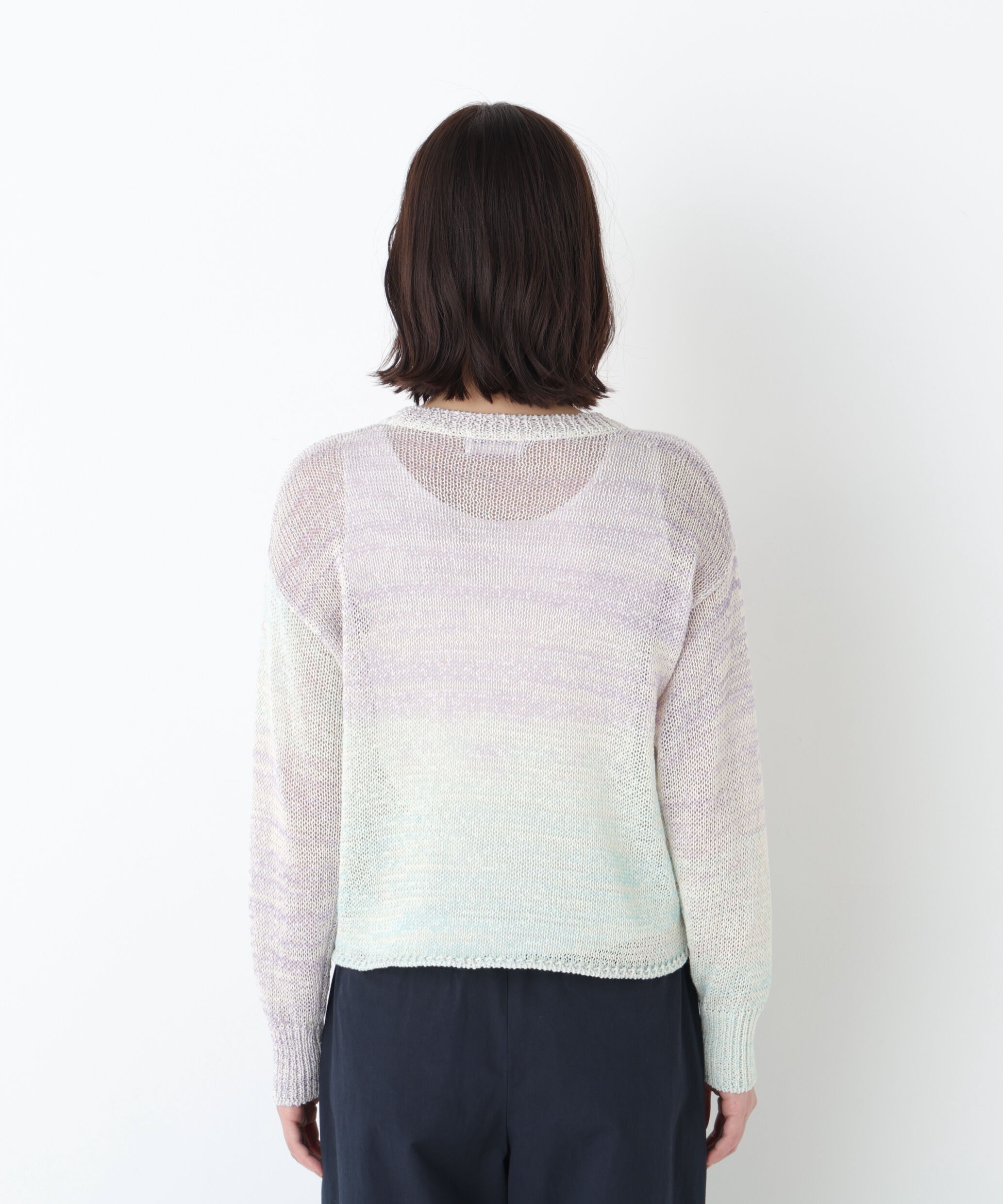  「◆《ウォッシャブル》綿ポリカスリヤーンクルーネックプルオーバー」|ニット・セーター|