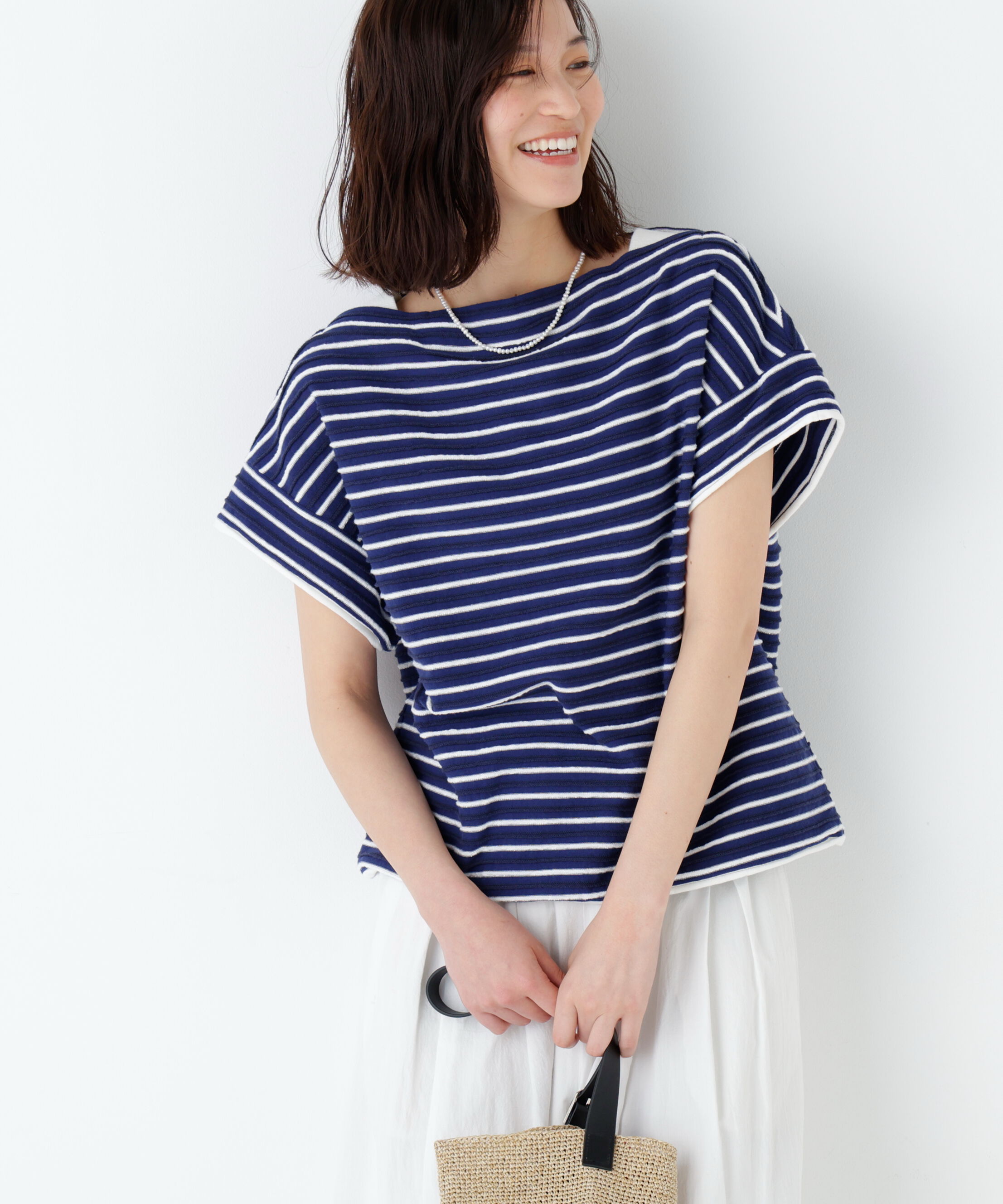  「≪ＮＡＴＩＣコラボ≫ロープボーダーカットソー」|Tシャツ・カットソー|