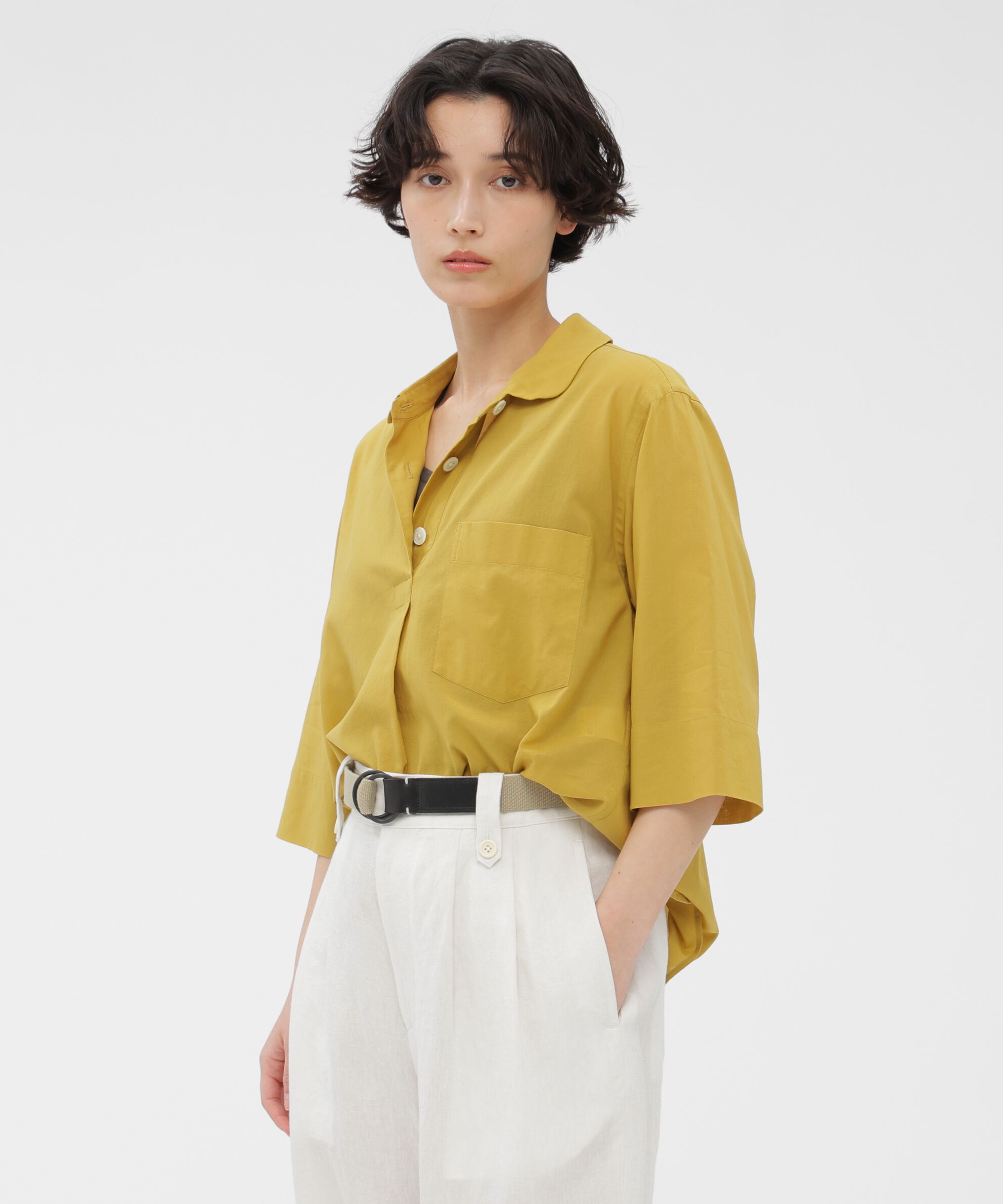  「HIGH TWISTED COTTON VOILE SHIRT」|シャツ・ブラウス|YELLOW