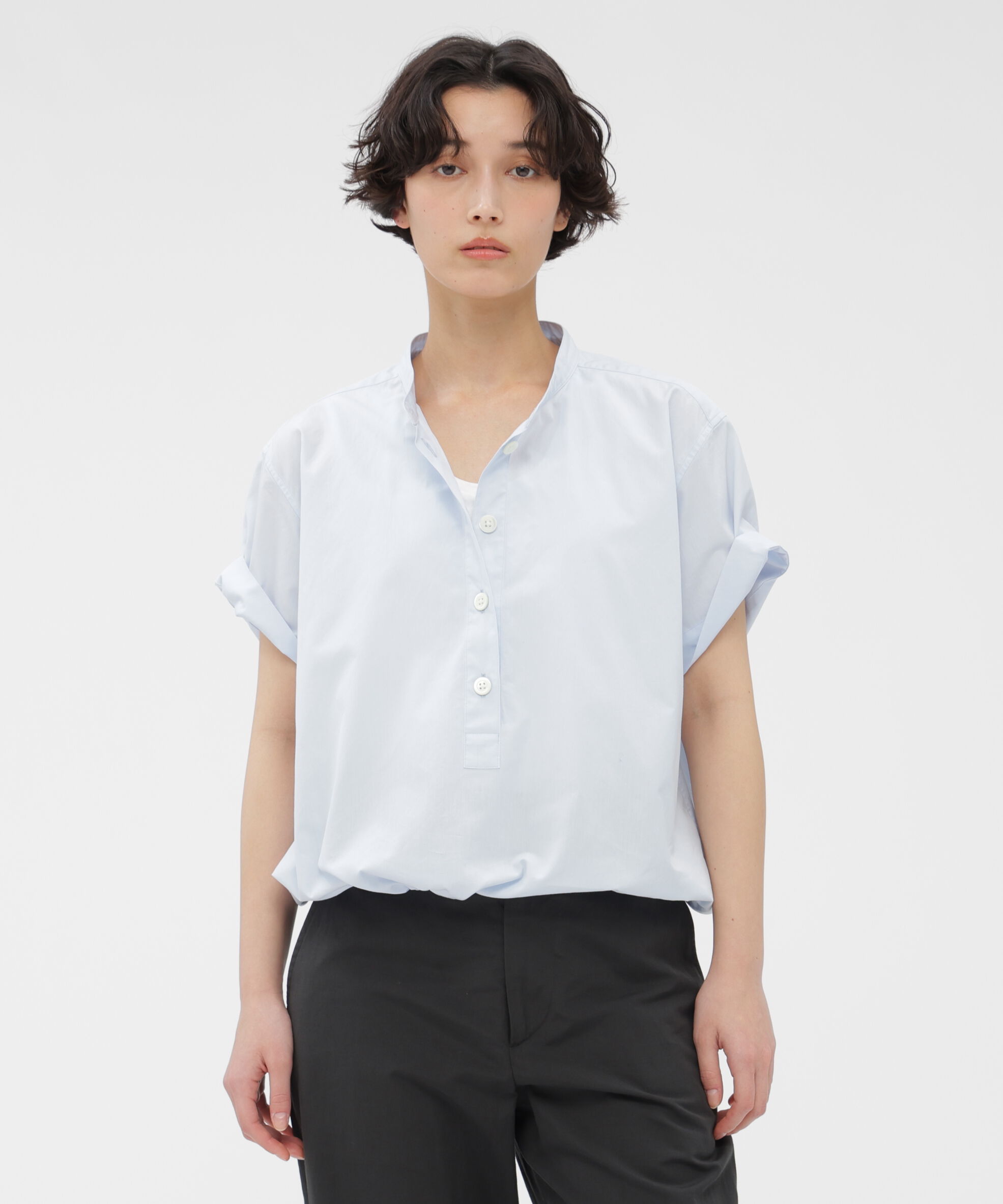  「YARN DYED COTTON POPLIN SHIRT」|シャツ・ブラウス|PALE BLUE1