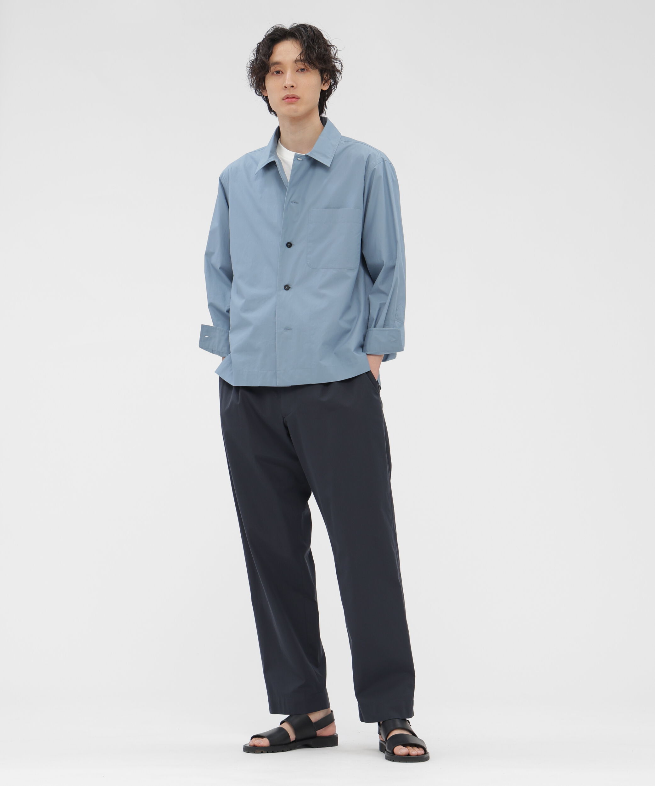MARGARET HOWELL「FINE COTTON PLAINWEAVE TROUSERS」|その他|DARK NAVY1