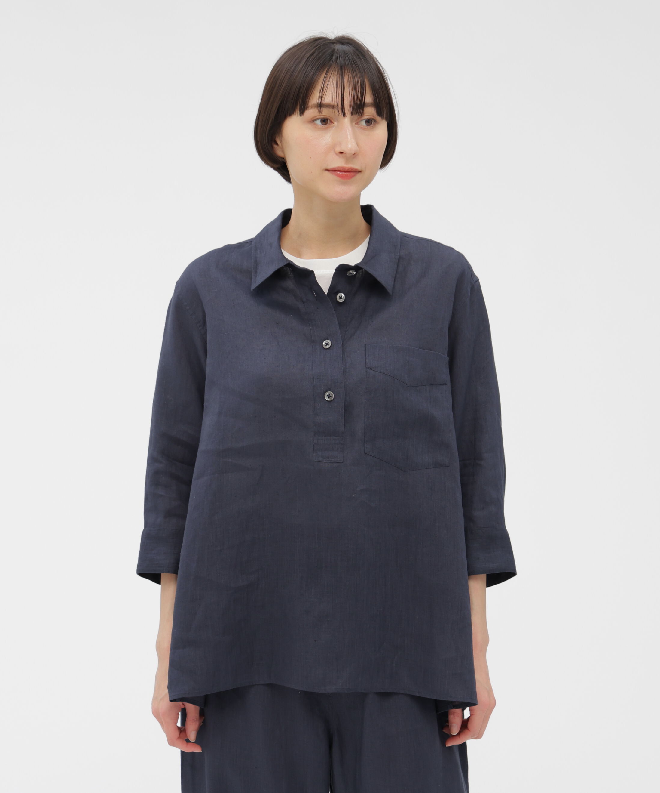 MARGARET HOWELL HOUSEHOLDGOODS「SOFT LINEN SHIRT」|シャツ・ブラウス|SLATE7