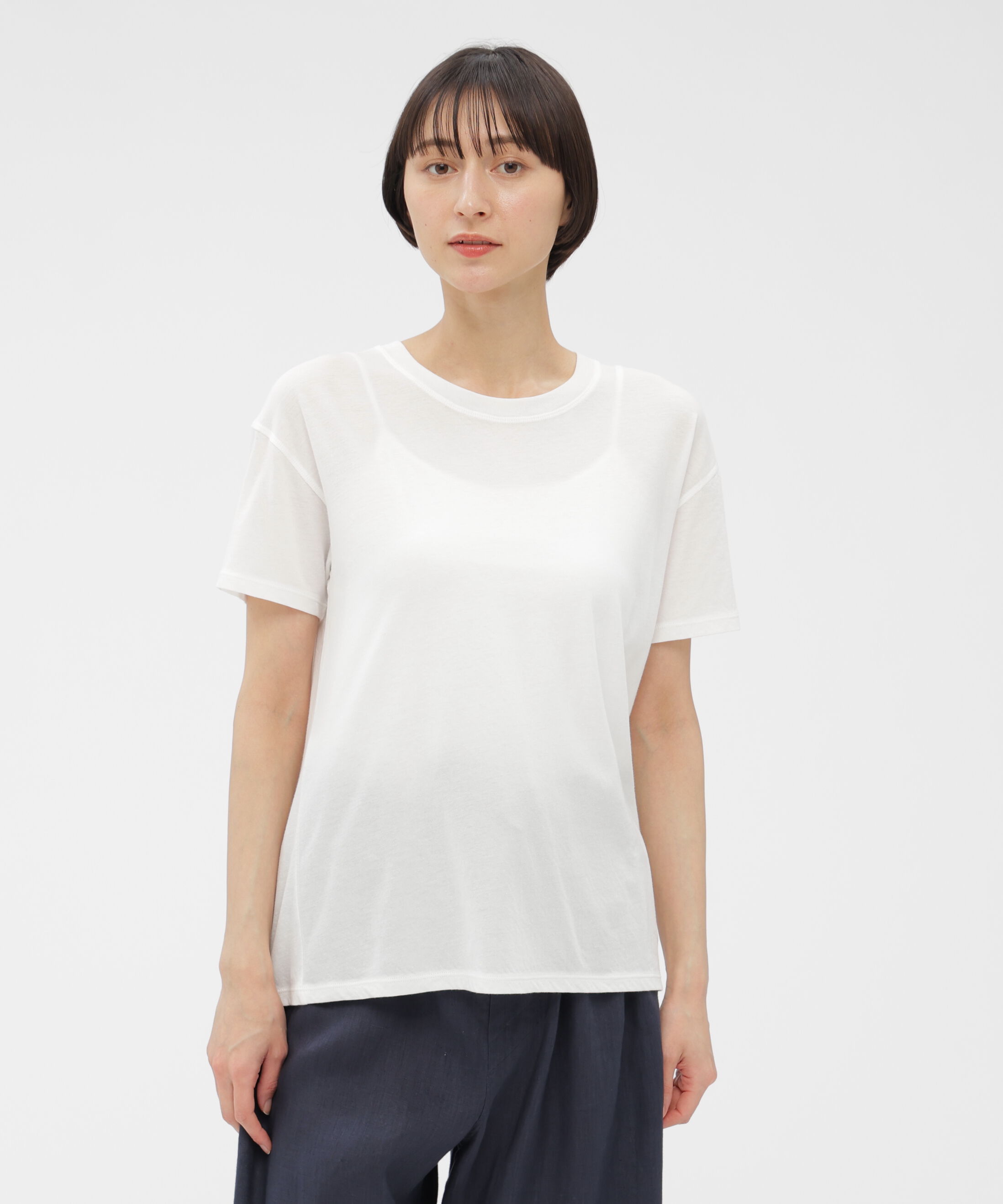 MARGARET HOWELL HOUSEHOLDGOODS「SIRO SPUN COTTON JERSEY TOP」|Tシャツ・カットソー|WHITE