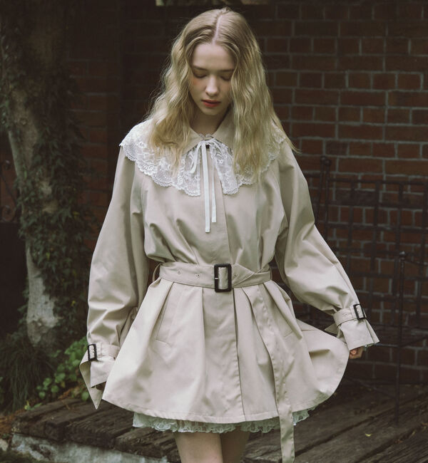 archives「レースカラー付ミドルトレンチコート」|トレンチコート|