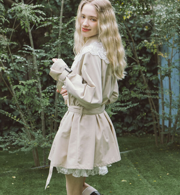 archives「レースカラー付ミドルトレンチコート」|トレンチコート|