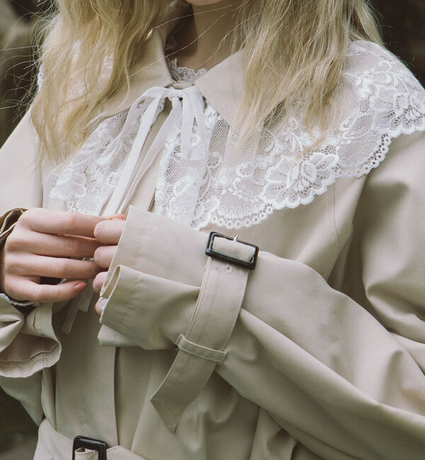 archives「レースカラー付ミドルトレンチコート」|トレンチコート|