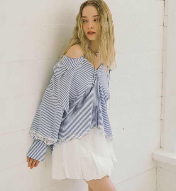 archives「レースコンビ２ｗａｙオフショルシャツ」|シャツ・ブラウス|