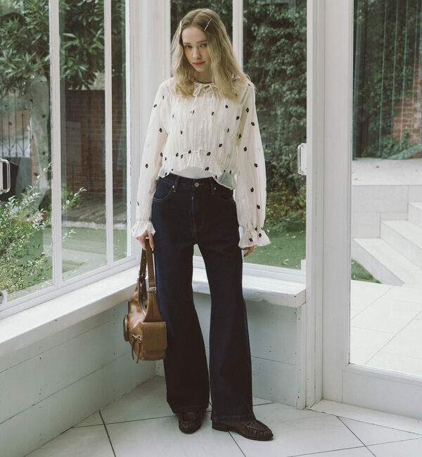 archives「花柄刺繍ギャザーブラウス」|シャツ・ブラウス|