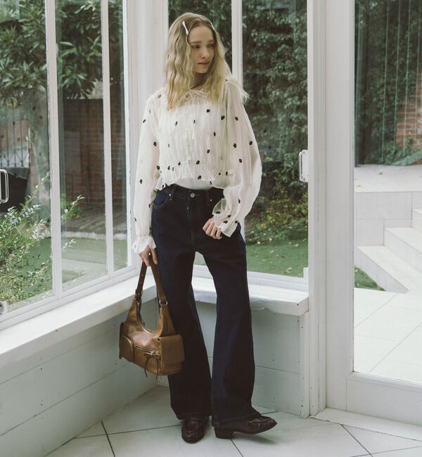 archives「花柄刺繍ギャザーブラウス」|シャツ・ブラウス|