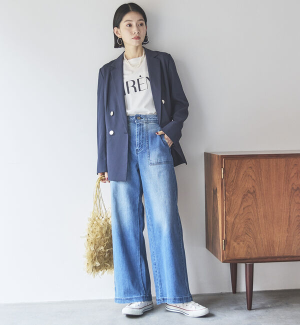 Doux archives「ワイドベイカーデニムパンツ」|デニム|