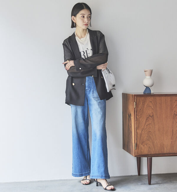 Doux archives「ワイドベイカーデニムパンツ」|デニム|