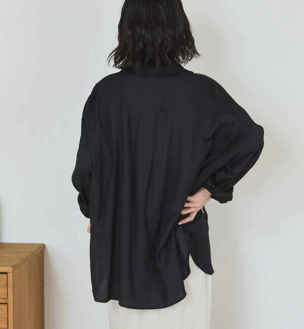 Doux archives「【接触冷感／マシンウォシャブル】リネンライクアウトポケットシャツ」|シャツ・ブラウス|