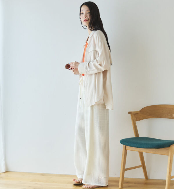 Doux archives「【接触冷感／マシンウォシャブル】リネンライクアウトポケットシャツ」|シャツ・ブラウス|