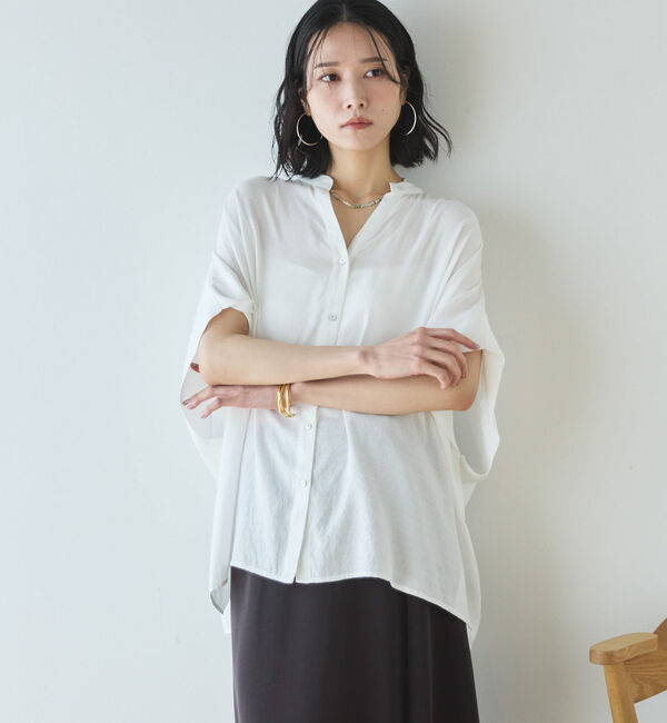 Doux archives「ウォッシャブルリネンライクスキッパープルオーバー／」|シャツ・ブラウス|