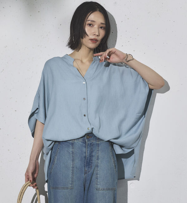 Doux archives「ウォッシャブルリネンライクスキッパープルオーバー／」|シャツ・ブラウス|