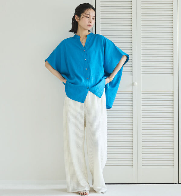 Doux archives「ウォッシャブルリネンライクスキッパープルオーバー／」|シャツ・ブラウス|