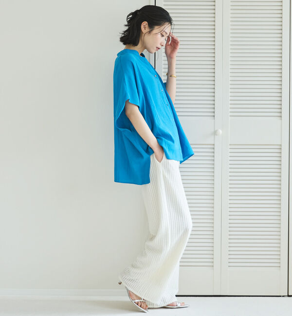 Doux archives「ウォッシャブルリネンライクスキッパープルオーバー／」|シャツ・ブラウス|