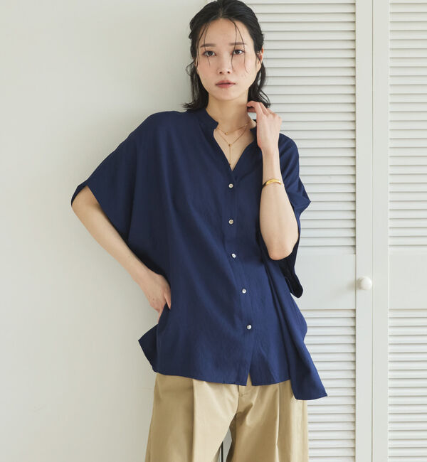 Doux archives「ウォッシャブルリネンライクスキッパープルオーバー／」|シャツ・ブラウス|