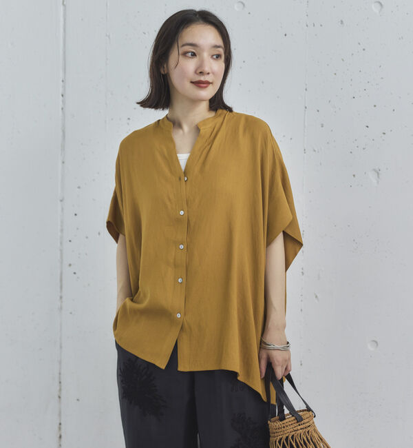 Doux archives「ウォッシャブルリネンライクスキッパープルオーバー／」|シャツ・ブラウス|