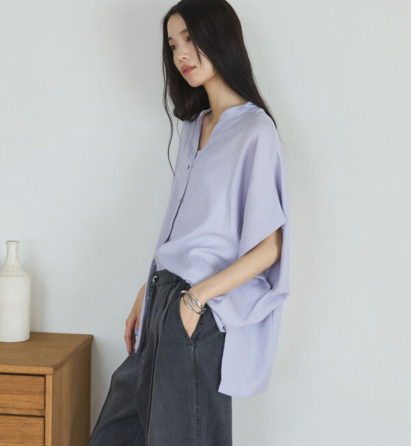 Doux archives「ウォッシャブルリネンライクスキッパープルオーバー／」|シャツ・ブラウス|