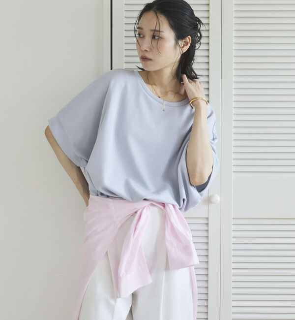 Doux archives「ＵＶ加工・吸水速乾ドルマンプルオーバー」|Tシャツ・カットソー|SAX