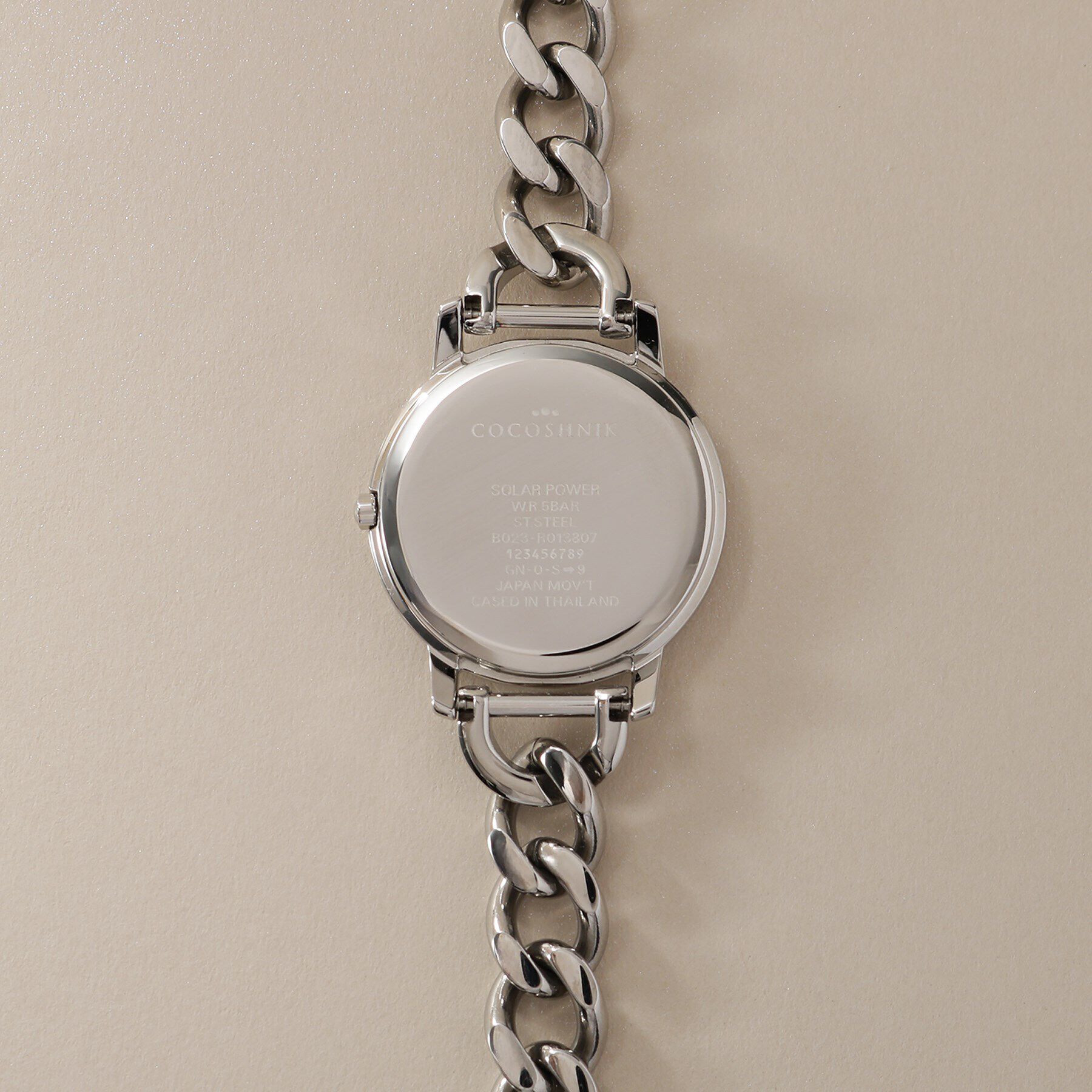 COCOSHNIK「SSラウンドチェーンベルト ウォッチ（ブラックマット）」|腕時計|
