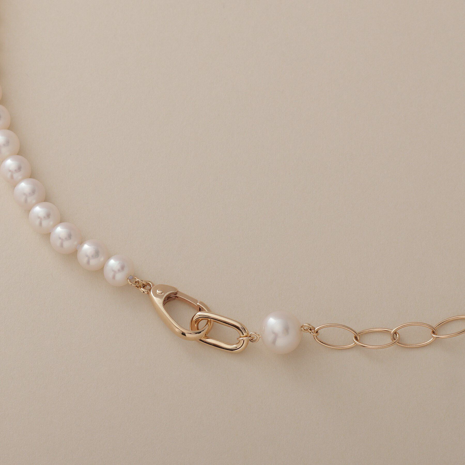 COCOSHNIK「K10パール PCチェーンセパレート ネックレス大」|ネックレス|