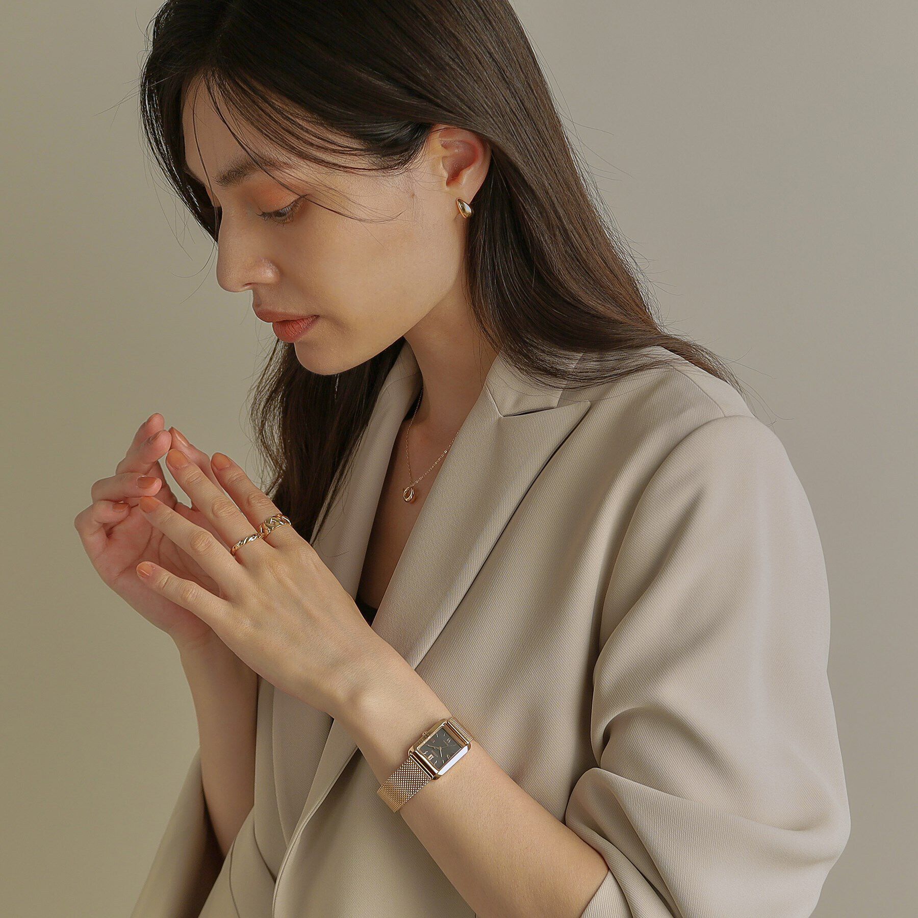 COCOSHNIK「RG シチズンL別注モデル スクエア チェンジャブルウォッチ（ブラック）」|腕時計|